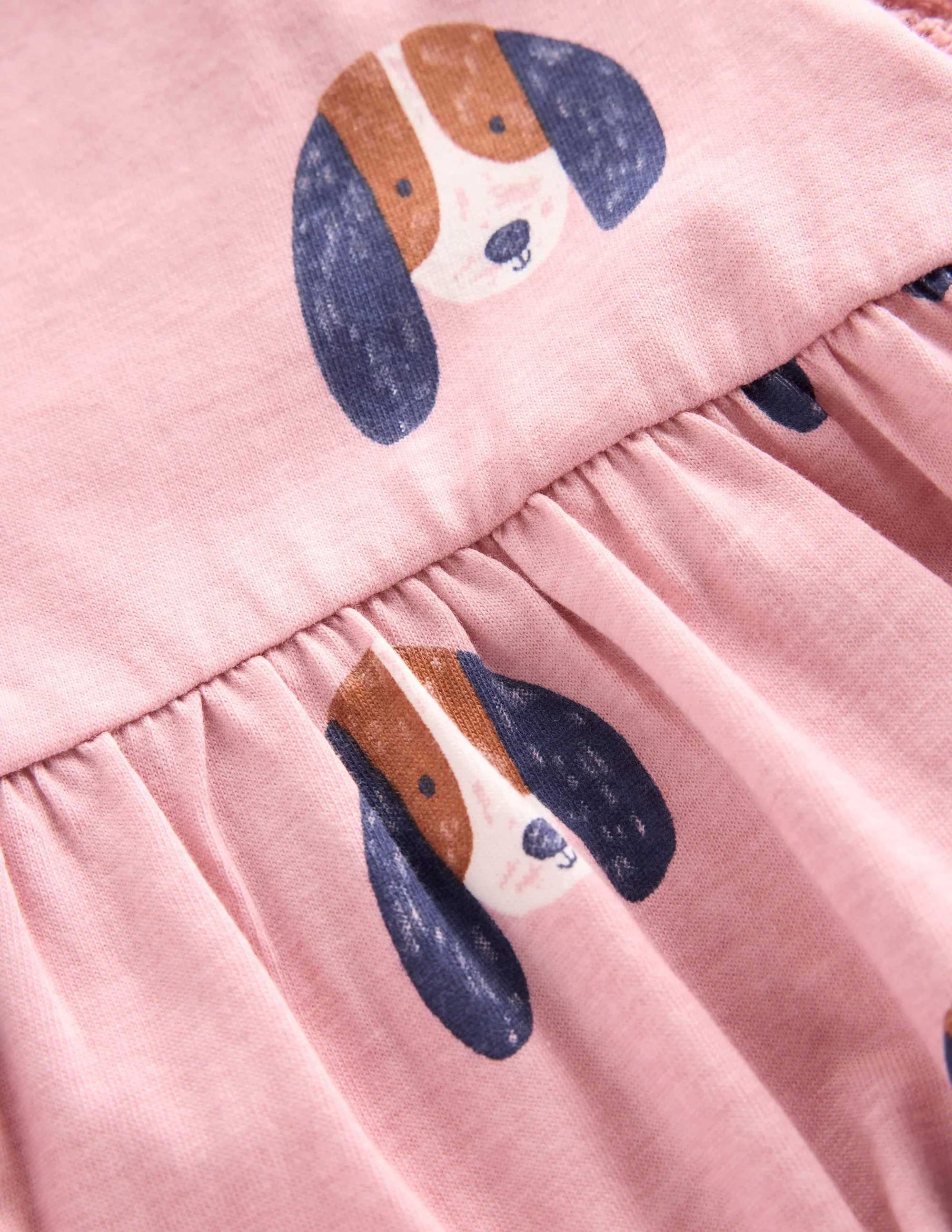 FadeResistant Printed Tunic Set-Vintage Pink Spaced Pups