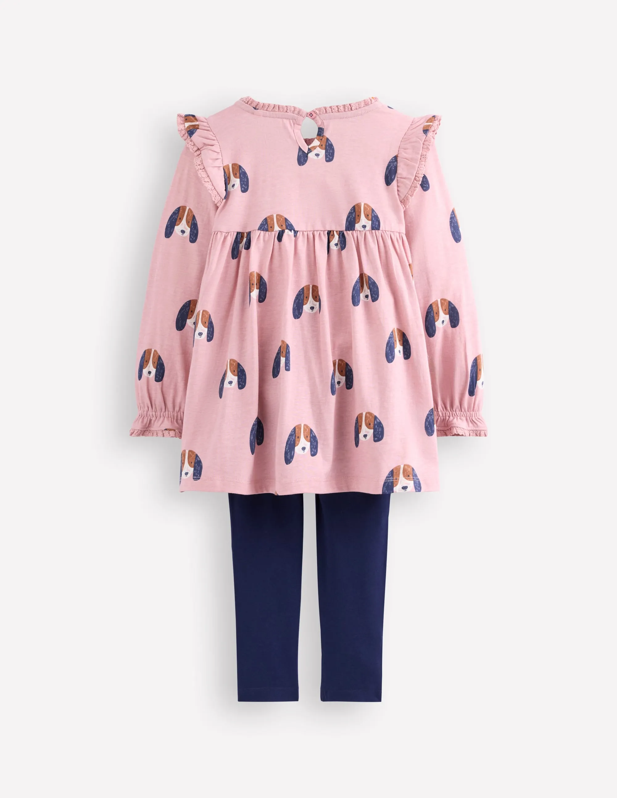 Printed Tunic Set-Vintage Pink Spaced Pups Timeless Fit