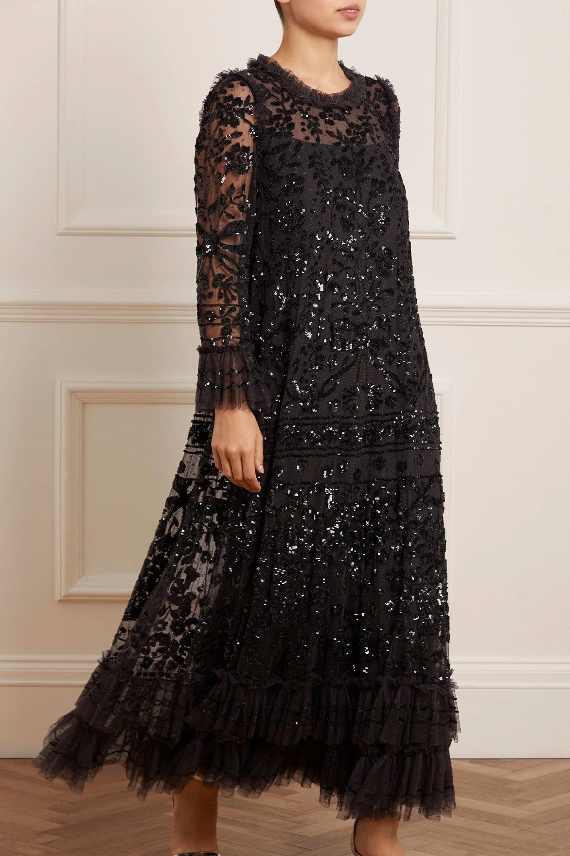 Celia Long Sleeve Ankle Gown High Waist