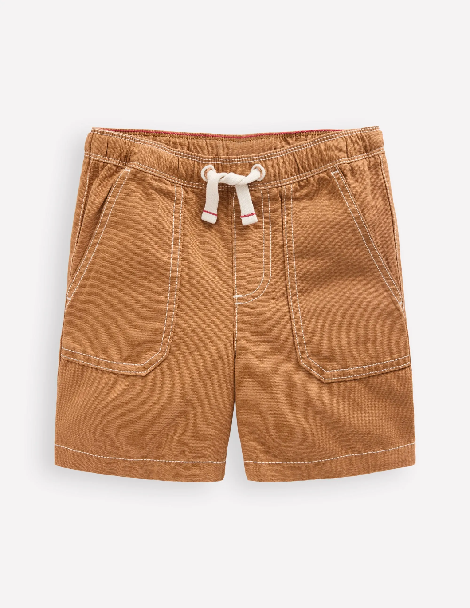 Pull-On Cotton Shorts-Butterscotch Brown Soft Lining