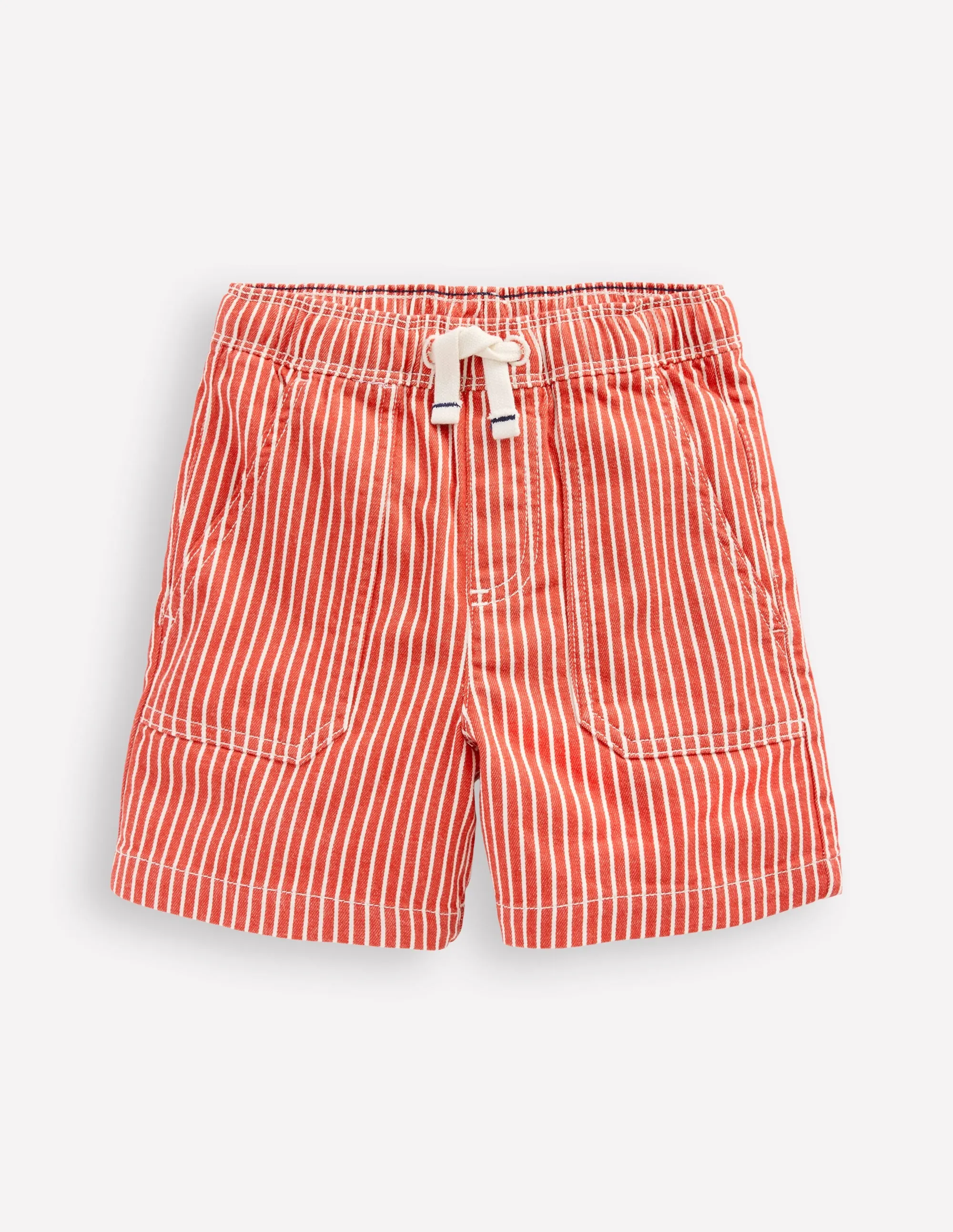 Pull-On Cotton Shorts-Red Ticking NonIrritatingTags education industry