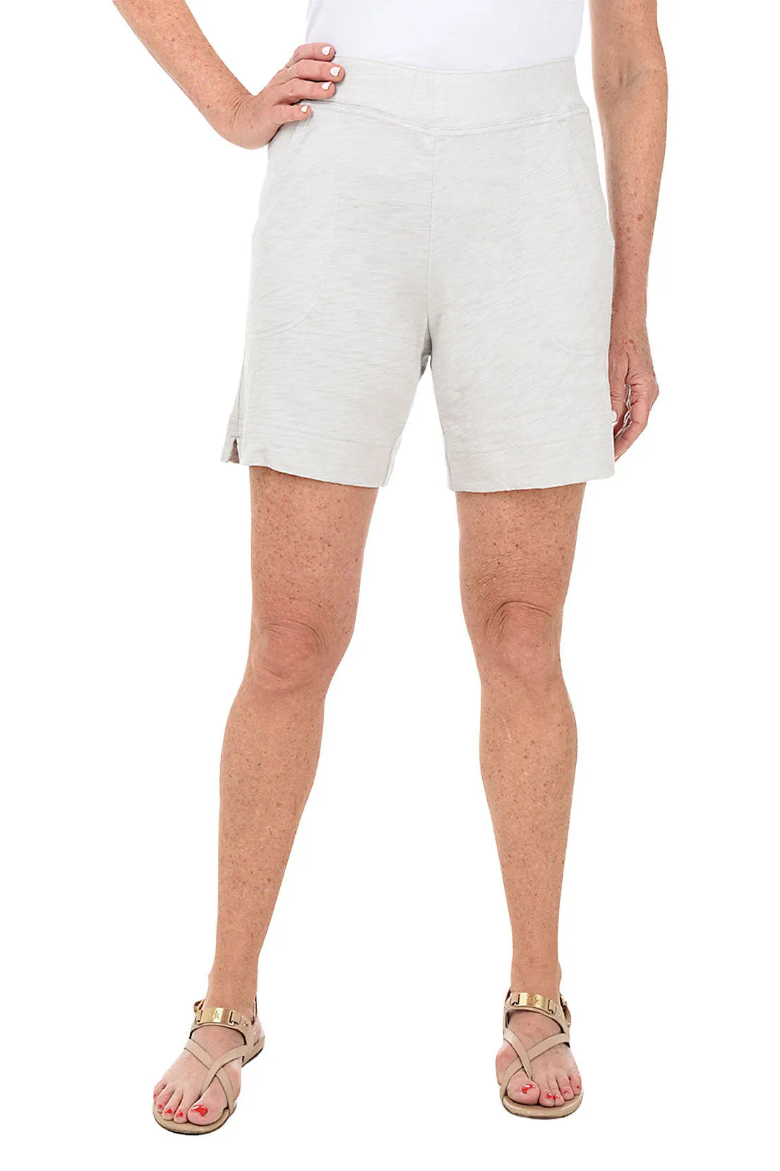 Moisture Wicking Technology Pull-On Cotton Slub-Knit Short