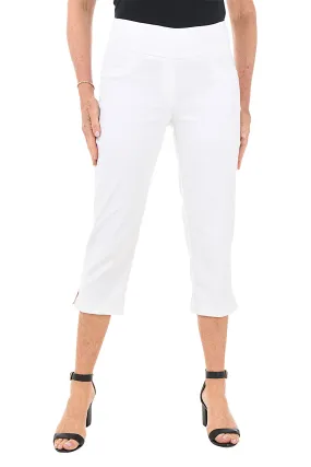 Pull-On Studded Lattice Hem Capri Pant breath easy Unrestricted Movement