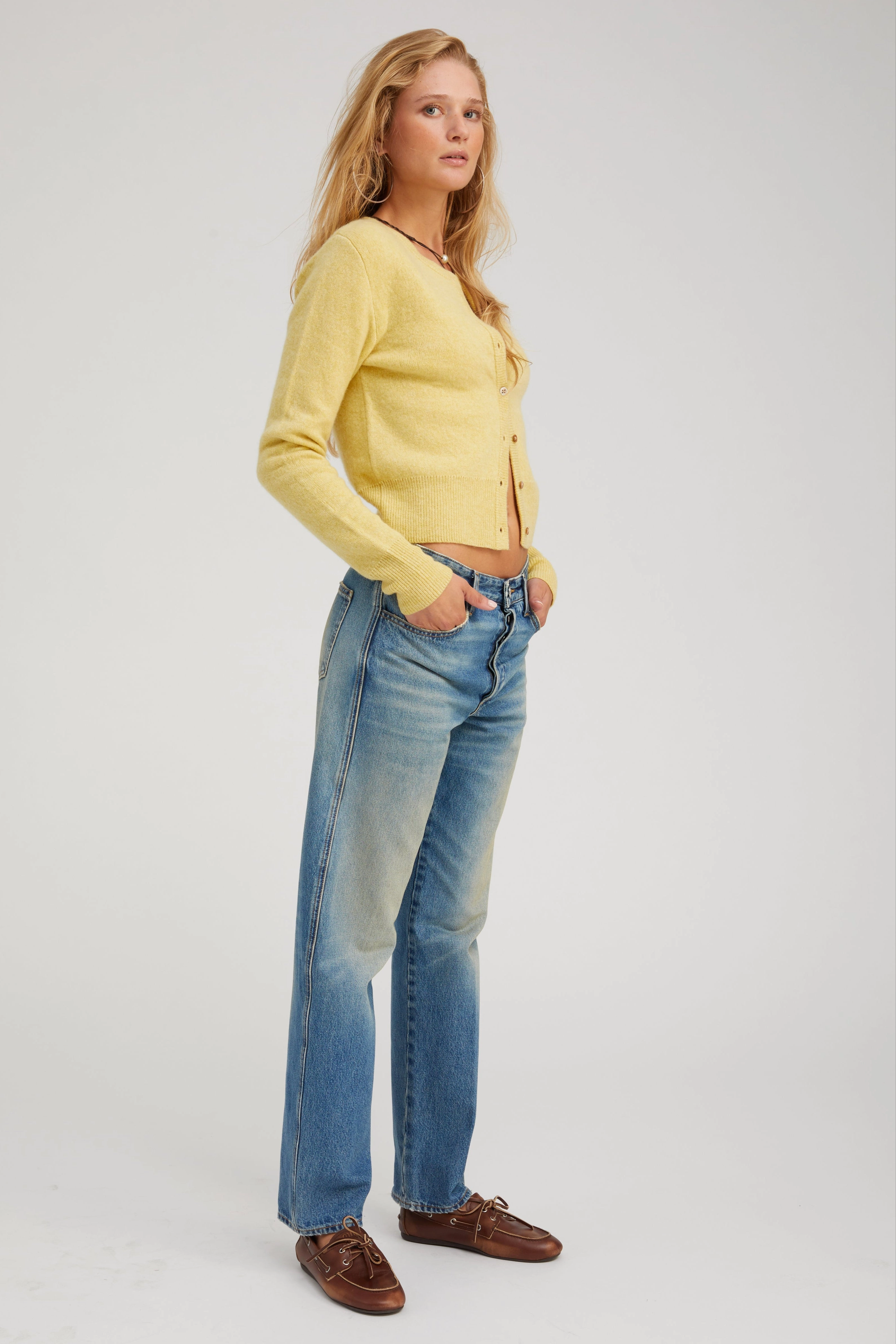 Citrus Cashmere Baby Cardigan SheerLayering Flexible Waistband