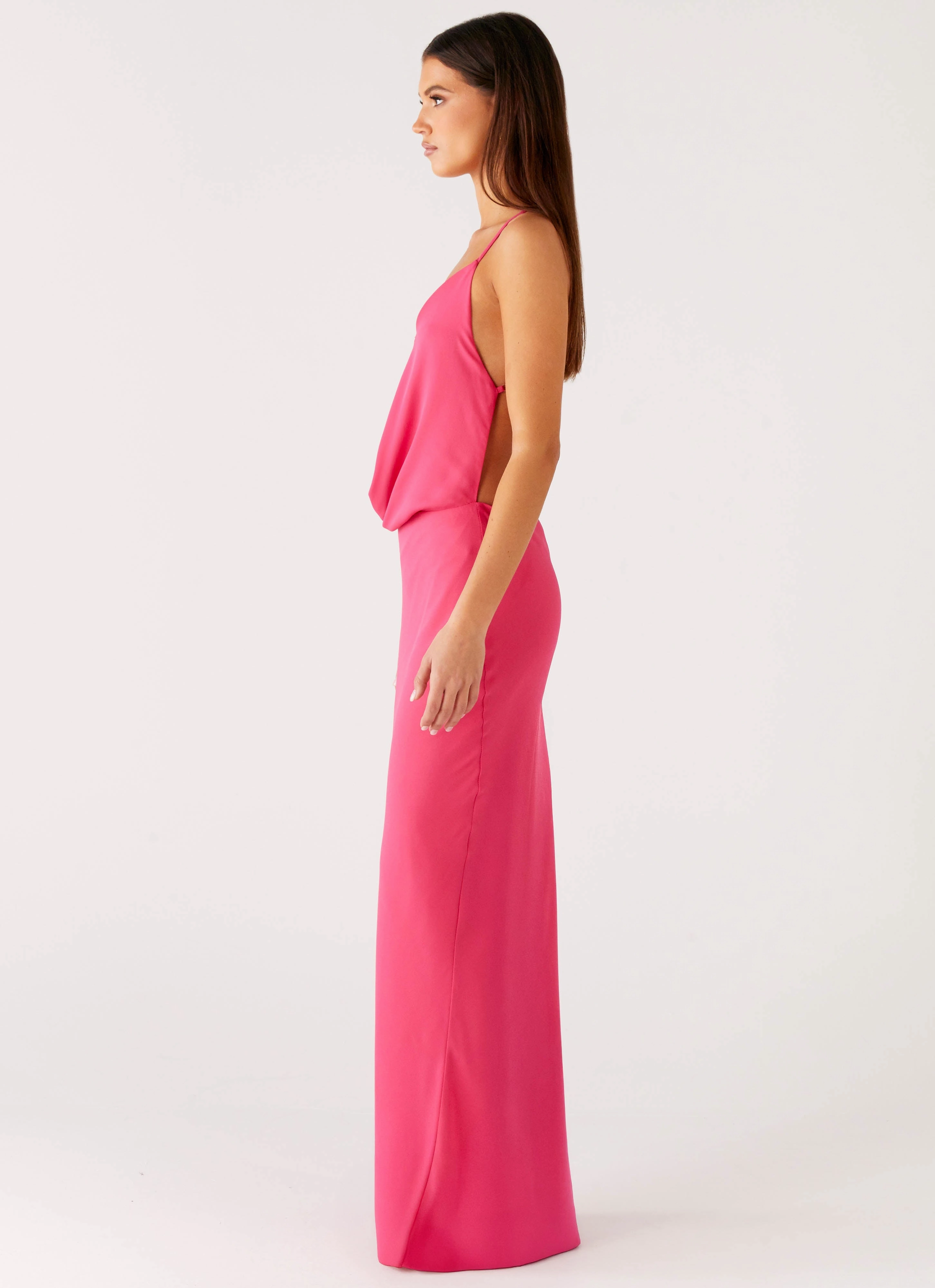 Pure Heart Cowl Maxi Dress - Fuchsia