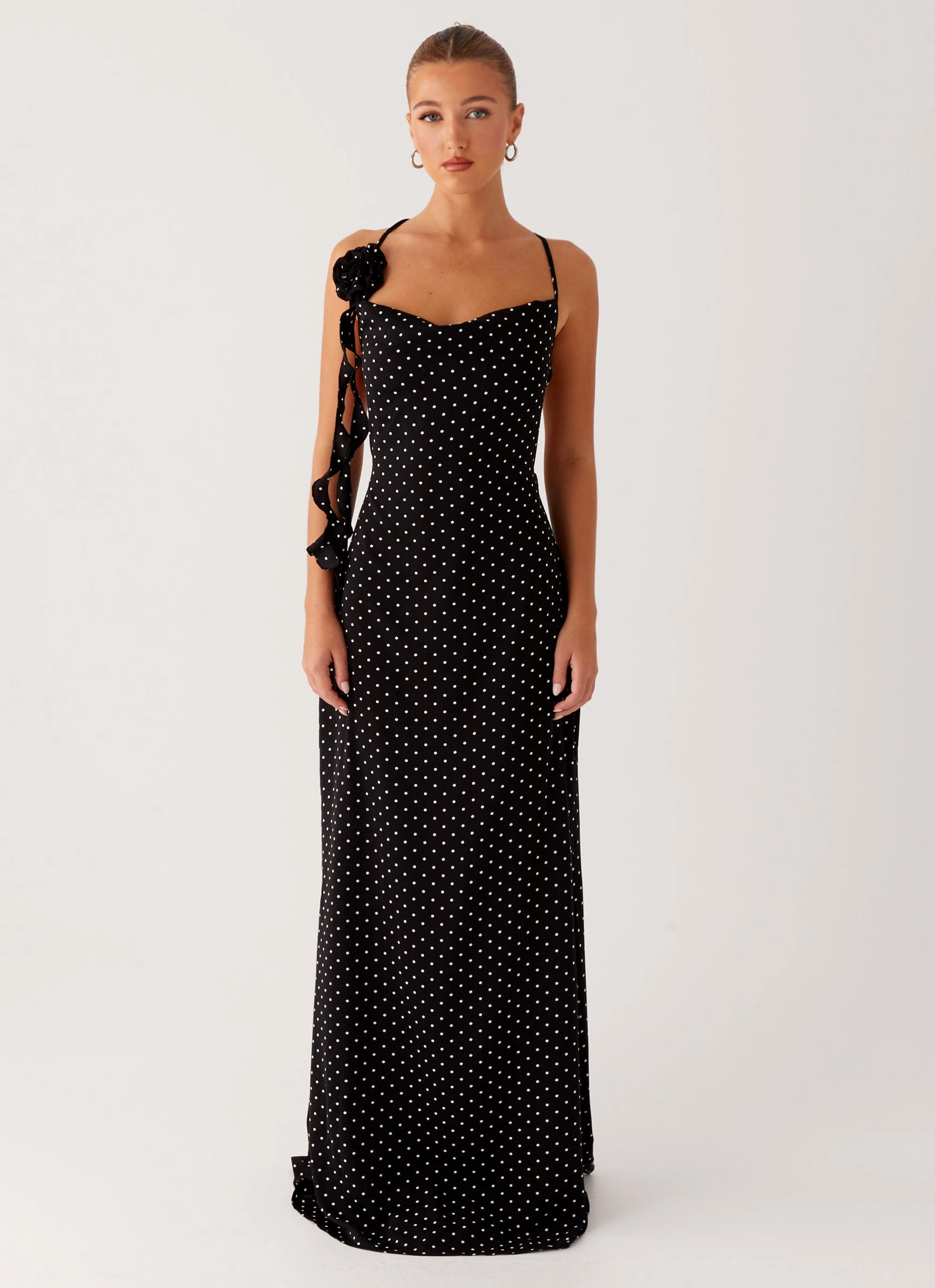 Purely Maxi Dress - Black Polka Dot