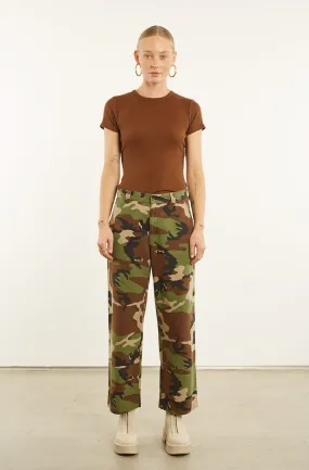 Cooling Fabric Cozy Look Camouflage Slash Pocket Trousers