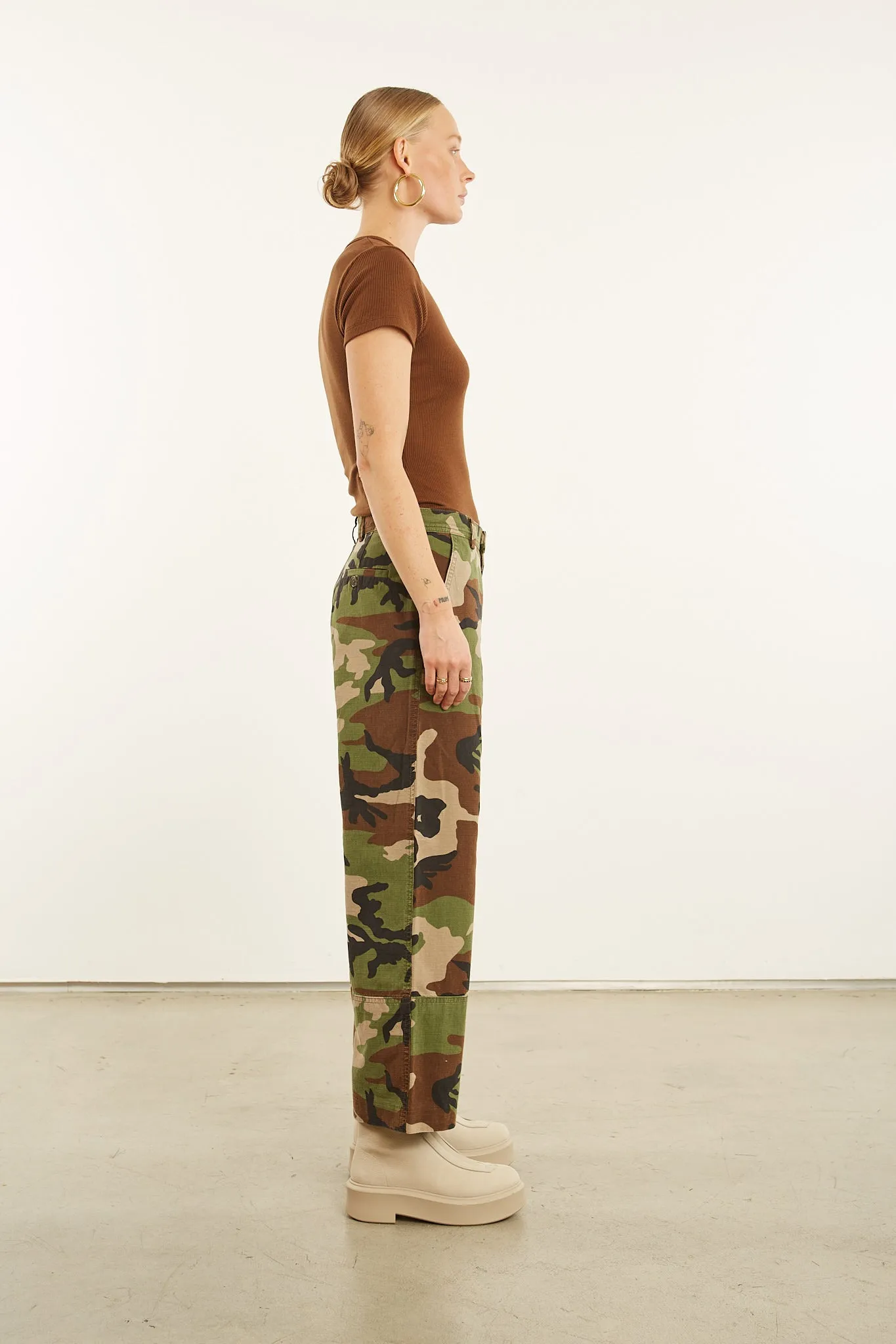 Camouflage Slash Pocket Trousers SmoothZipper Casual Style