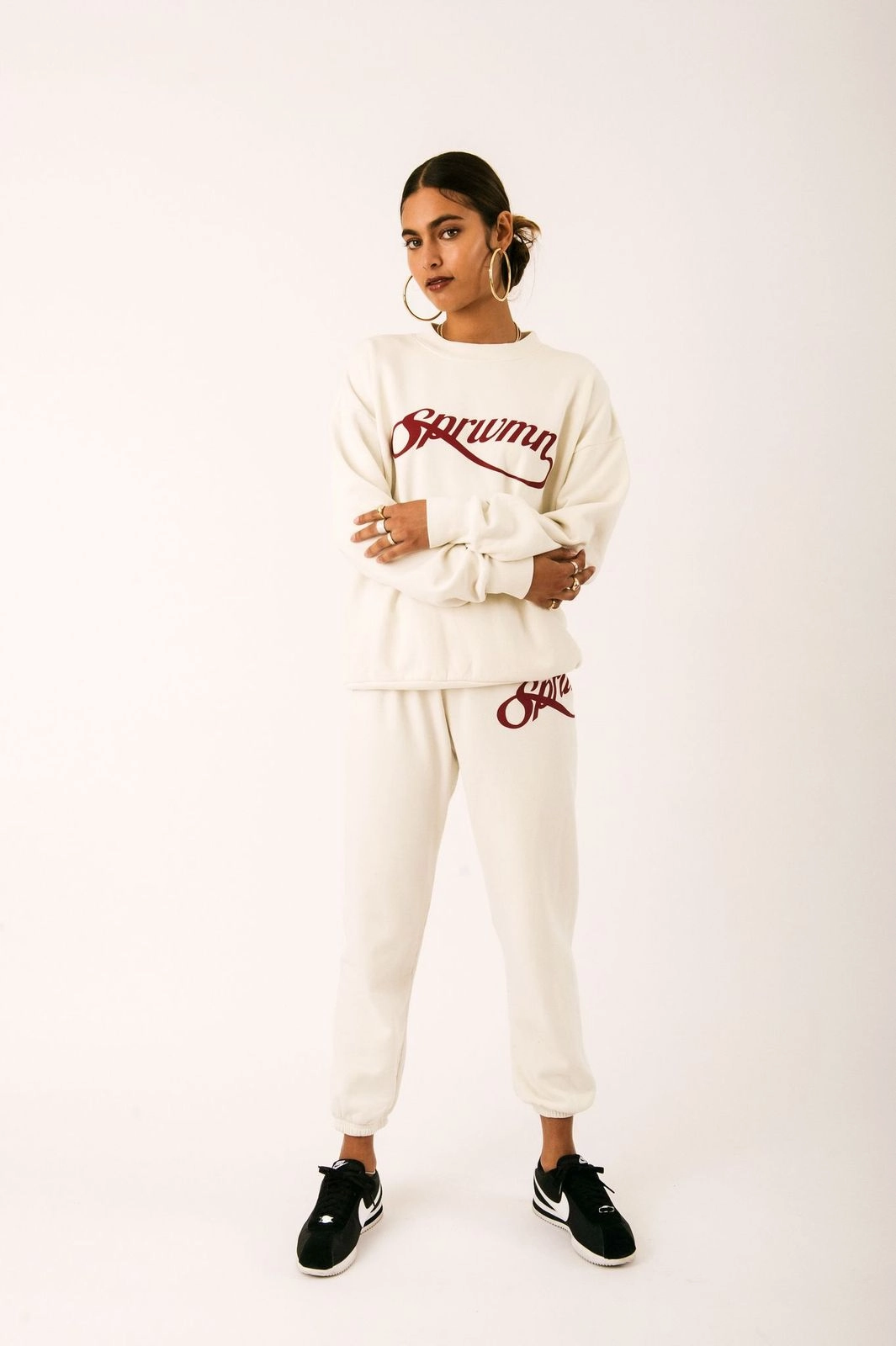 Off White Cotton Logo Script Sweatpants Reinforced Seams