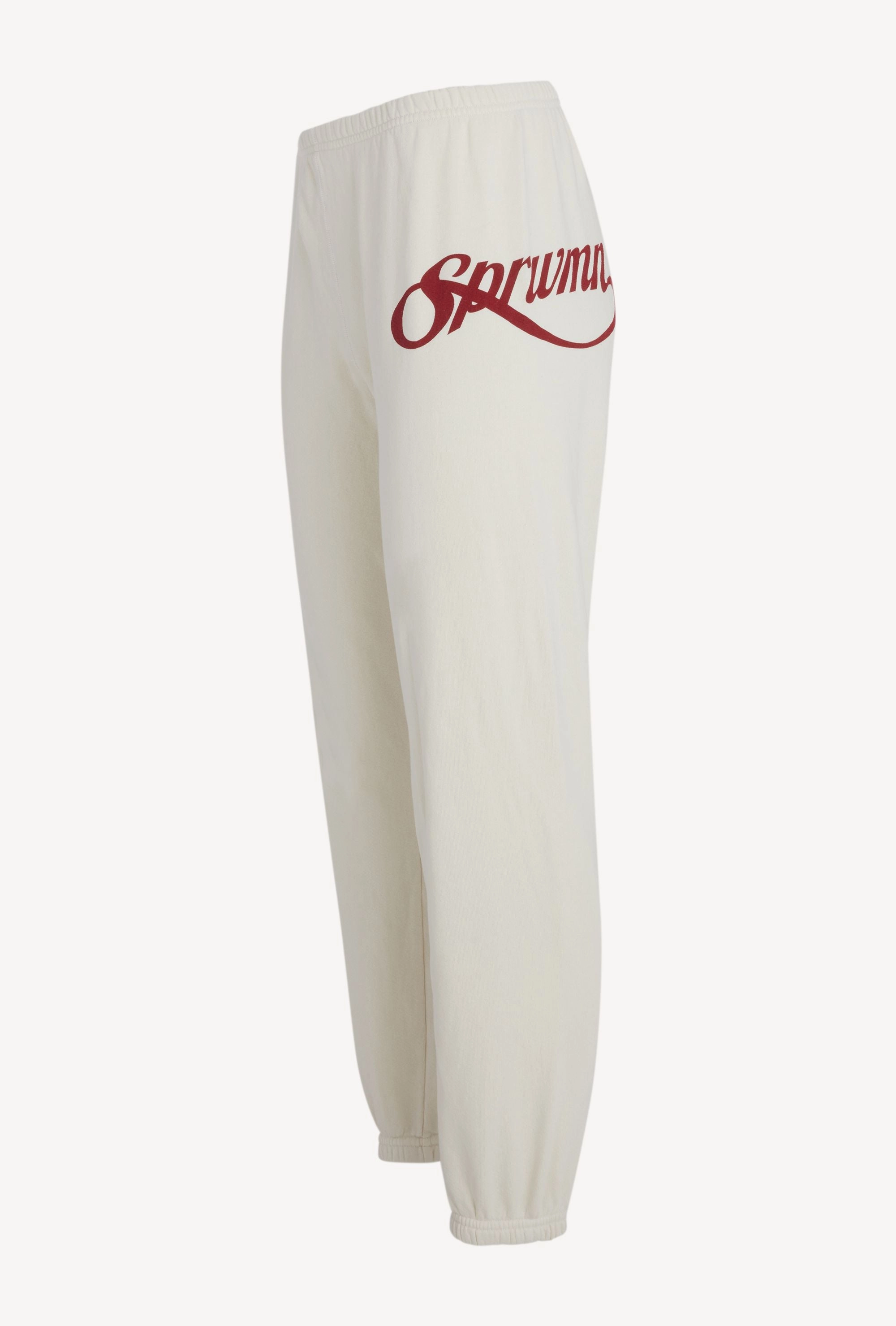 Anti Pill Surface Off White Cotton Logo Script Sweatpants