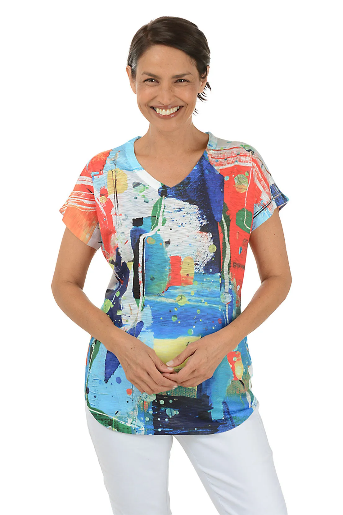 ConvertibleStyle Malibu Short Sleeve Slub Knit Top