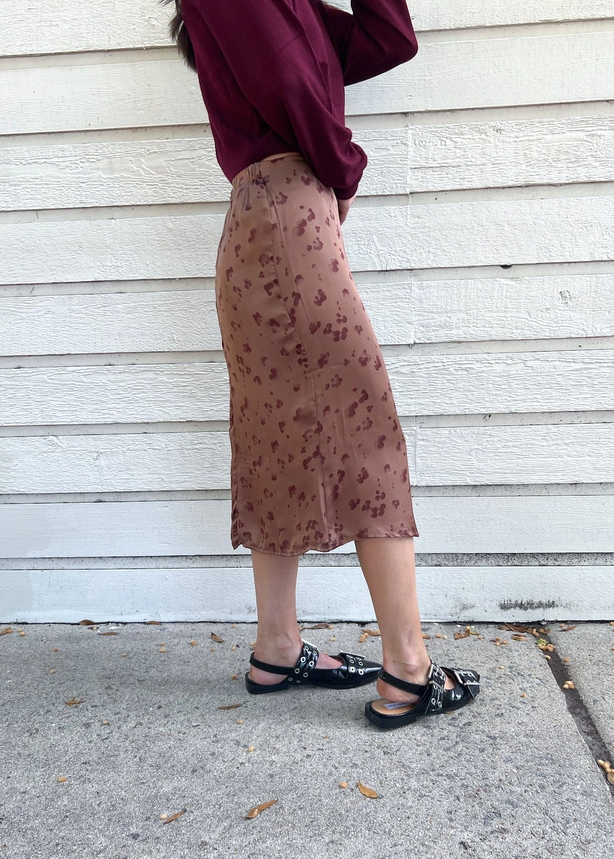 slim fit QUINN MIDI SKIRT