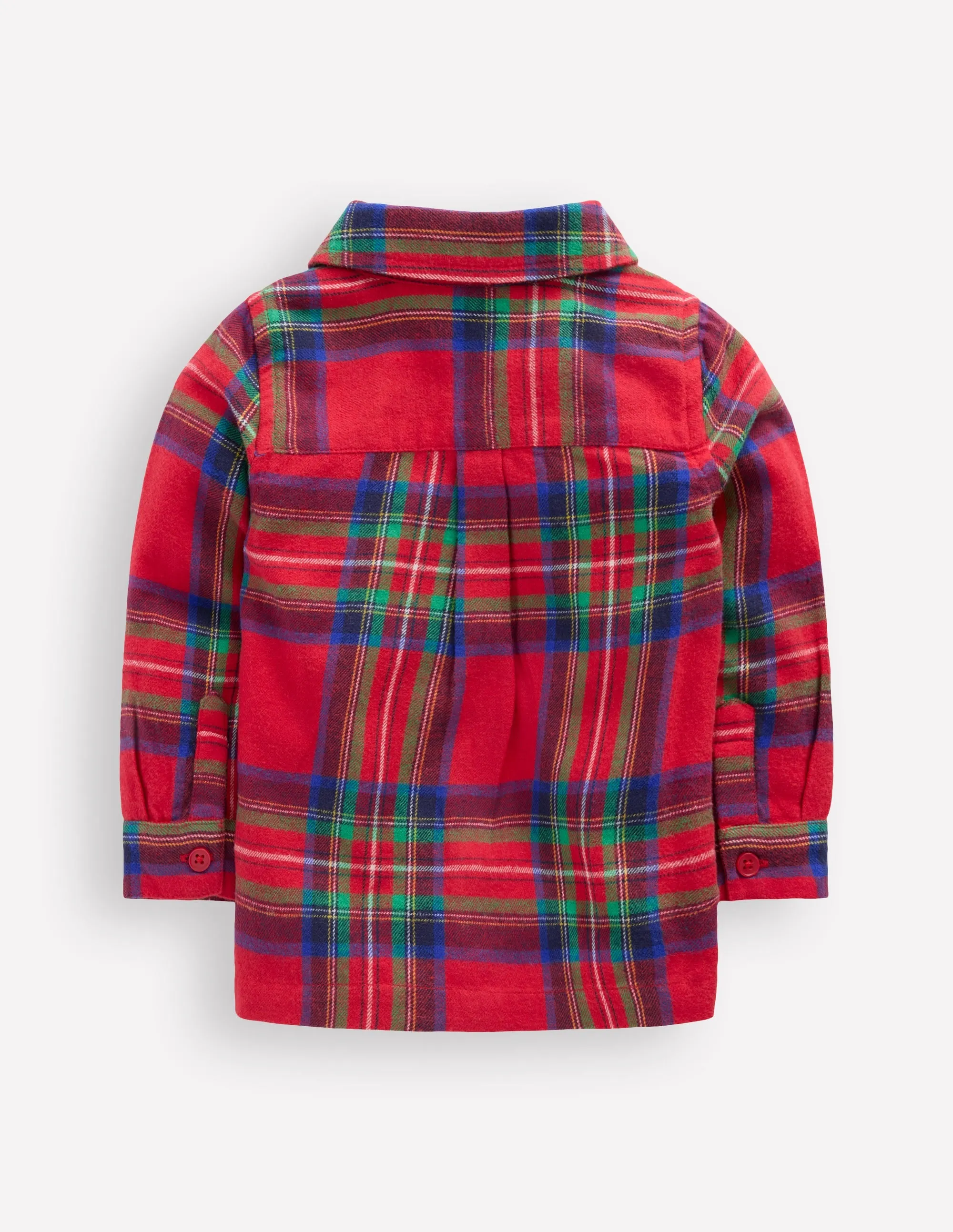 FrictionResistant Trim Boys Shirt-Red Check