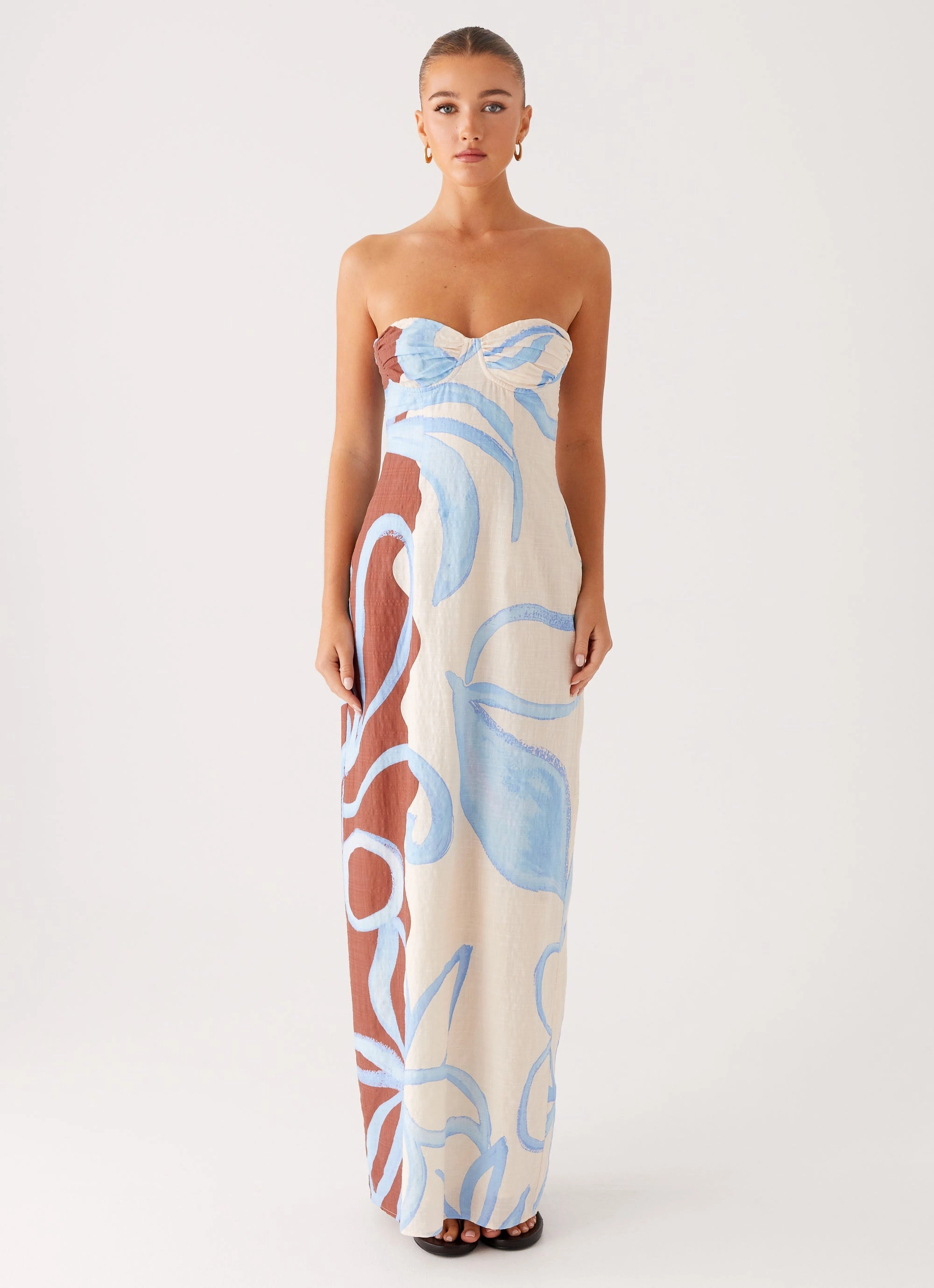 Raiden Maxi Dress - Bloom Wave Print