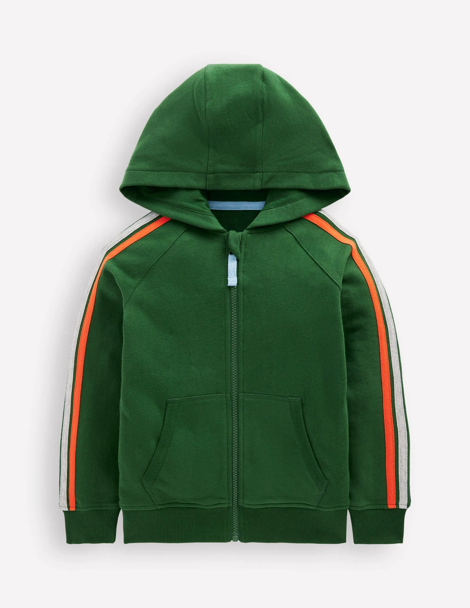 Winter Hoodie Stretch Fit Rainbow Zip-up Hoodie-Pine Green