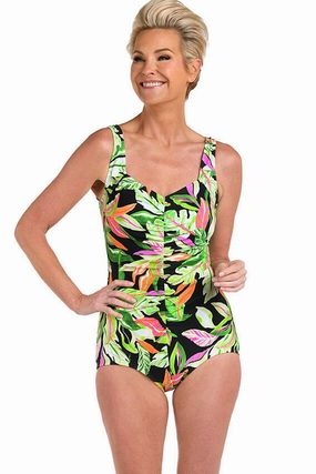 Anti Bacterial Layer Relaxed Look Rainforest Rainbow Girl Leg Swimsuit