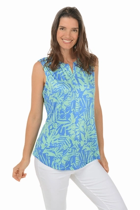 Rainforest UPF50 Sleeveless Split Neck Top Lightweight Fabric