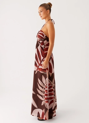 Ramona Linen Maxi Dress - Cinnamon Palm