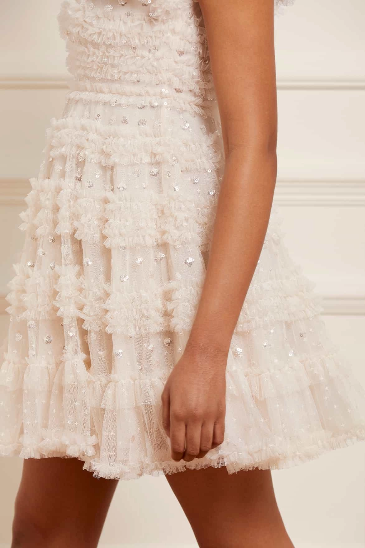 Timeless elegance Calm Aesthetic Vivian V-Neck Micro Mini Dress