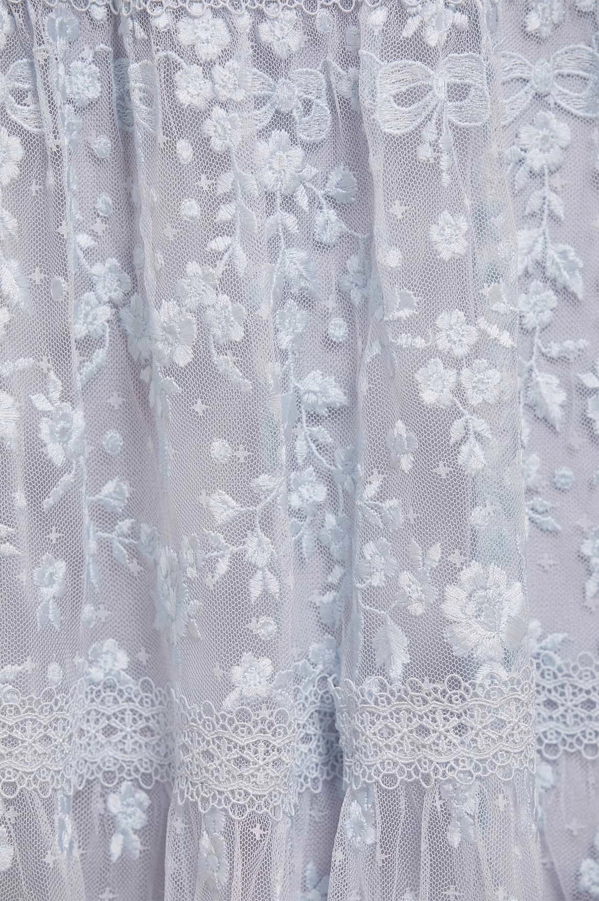 Celestia Ribbon Ankle Gown Sleek Appearance