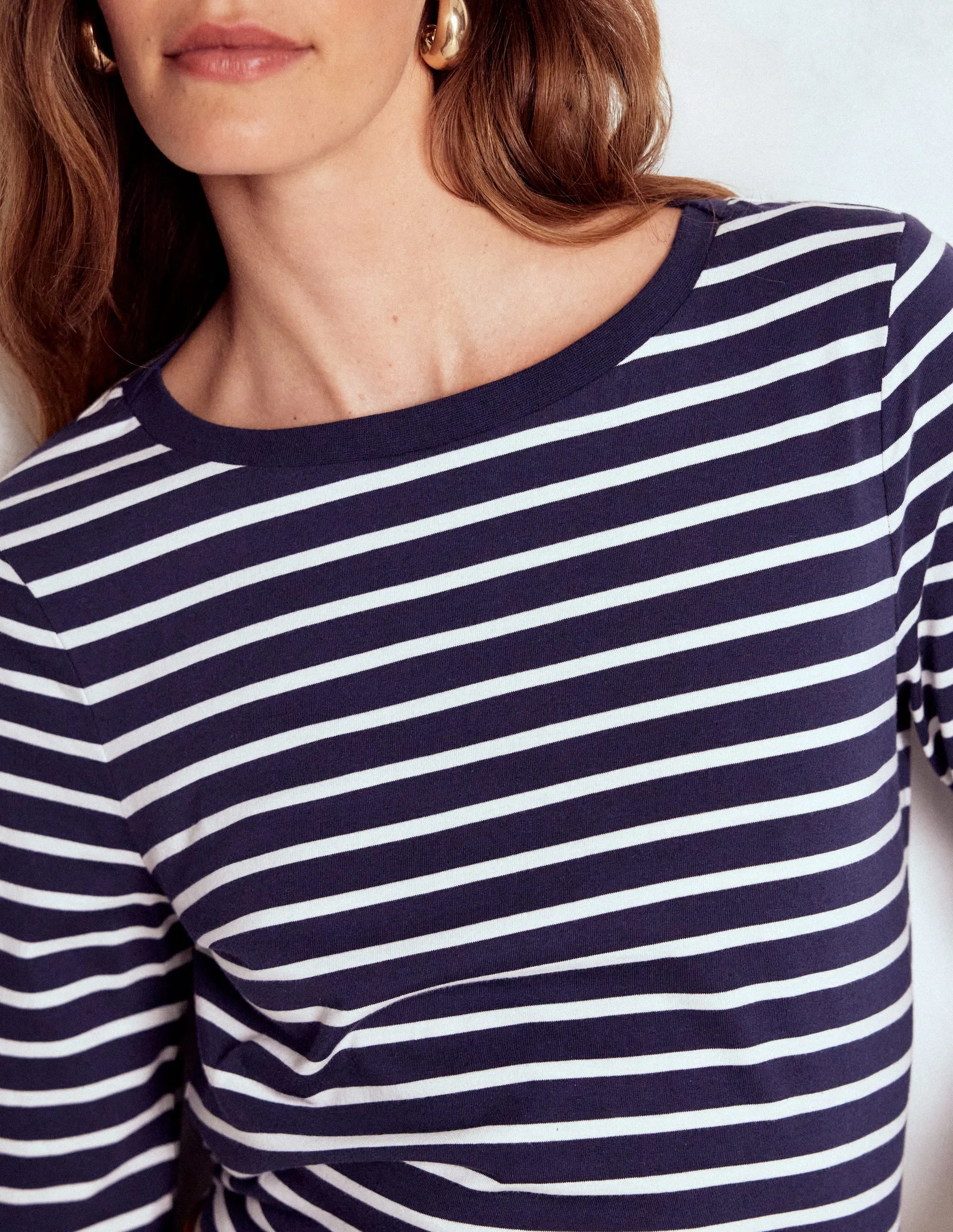 Olivia Long Sleeve Breton-Navy, Ivory NonChafingEdges