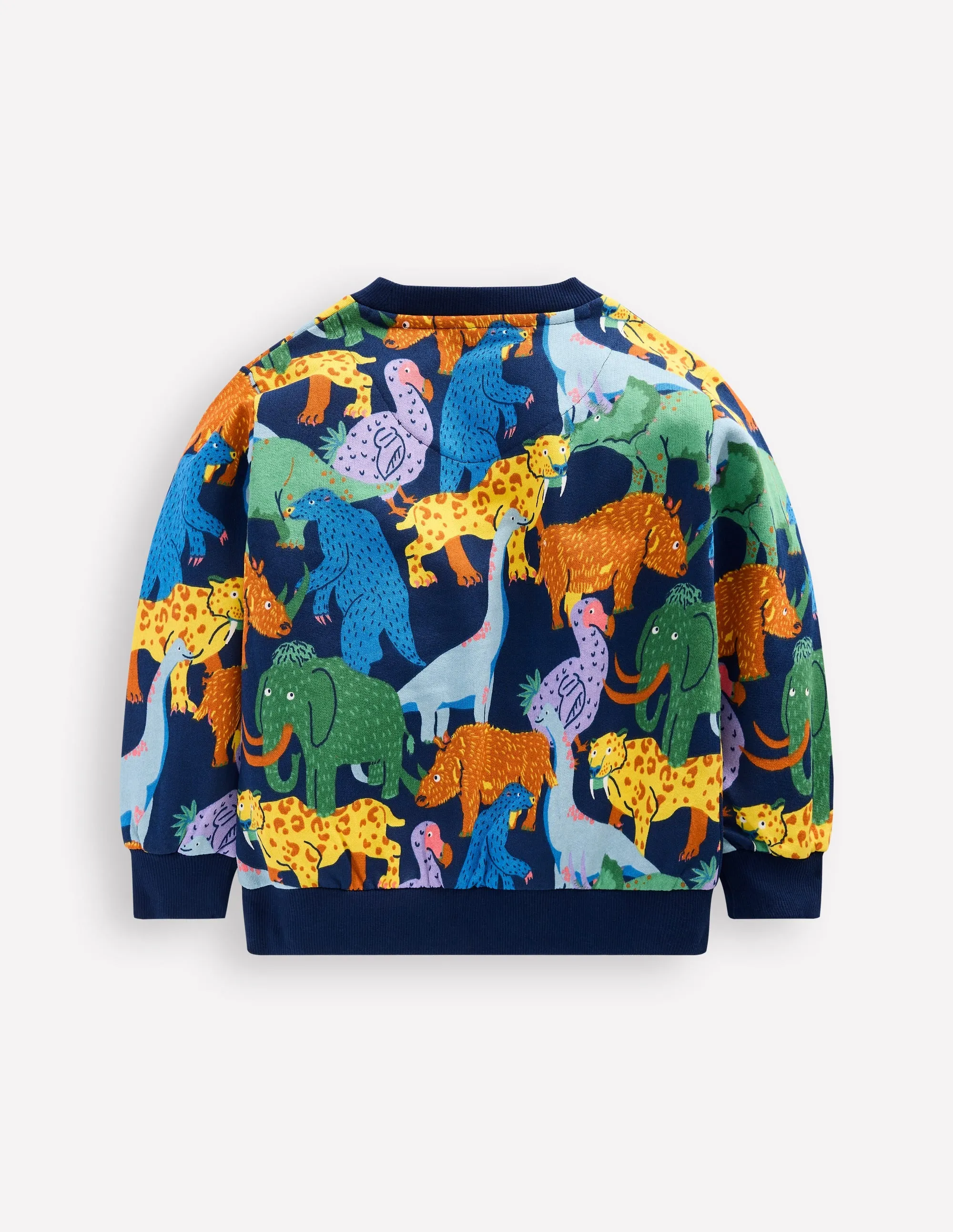 Everyday Printed Sweatshirt-Prehistoric Animals MultiPocketDesign EcoFriendly Manufacturing