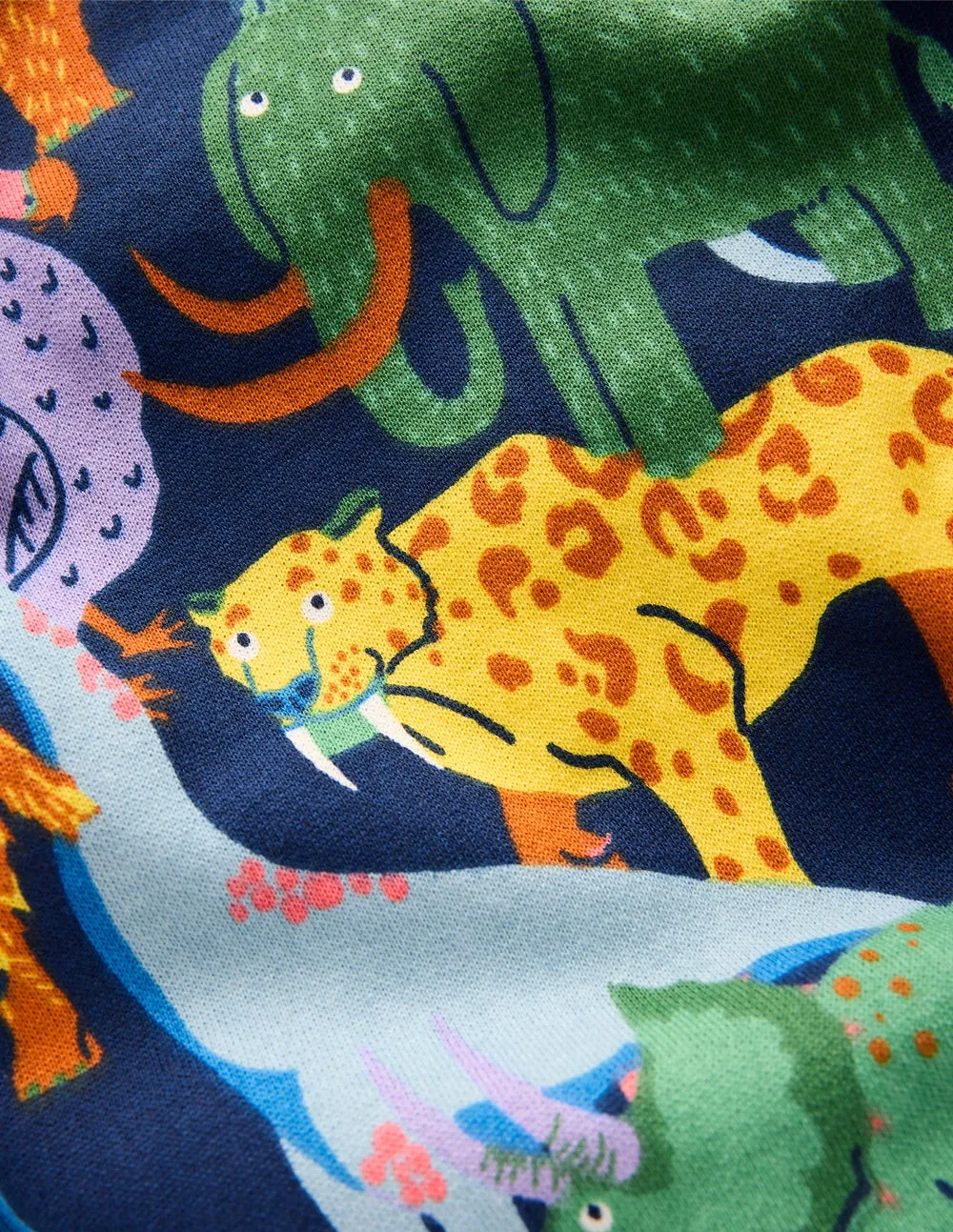 Seamless Knit Design ReflectiveTrims Everyday Printed Sweatshirt-Prehistoric Animals