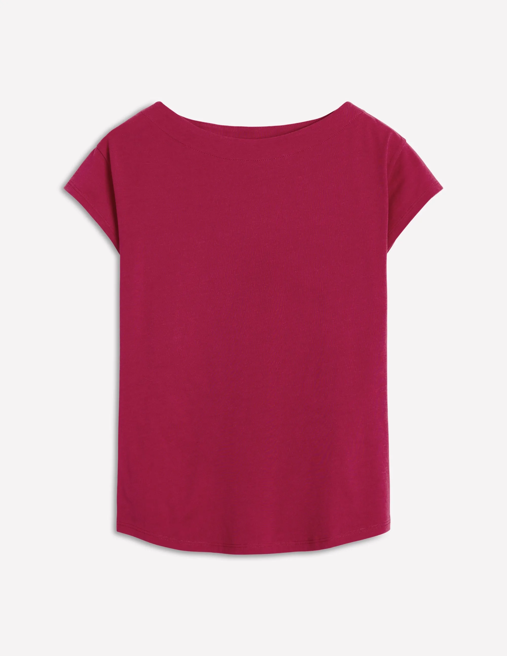 simple design Supersoft Boat Neck T-Shirt-Burgundy Red