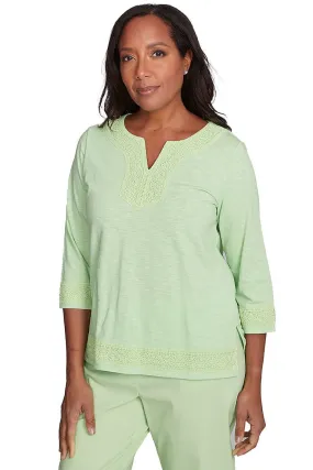 SeamlessKnitConstruction Parrot Cay Lace Trim Top