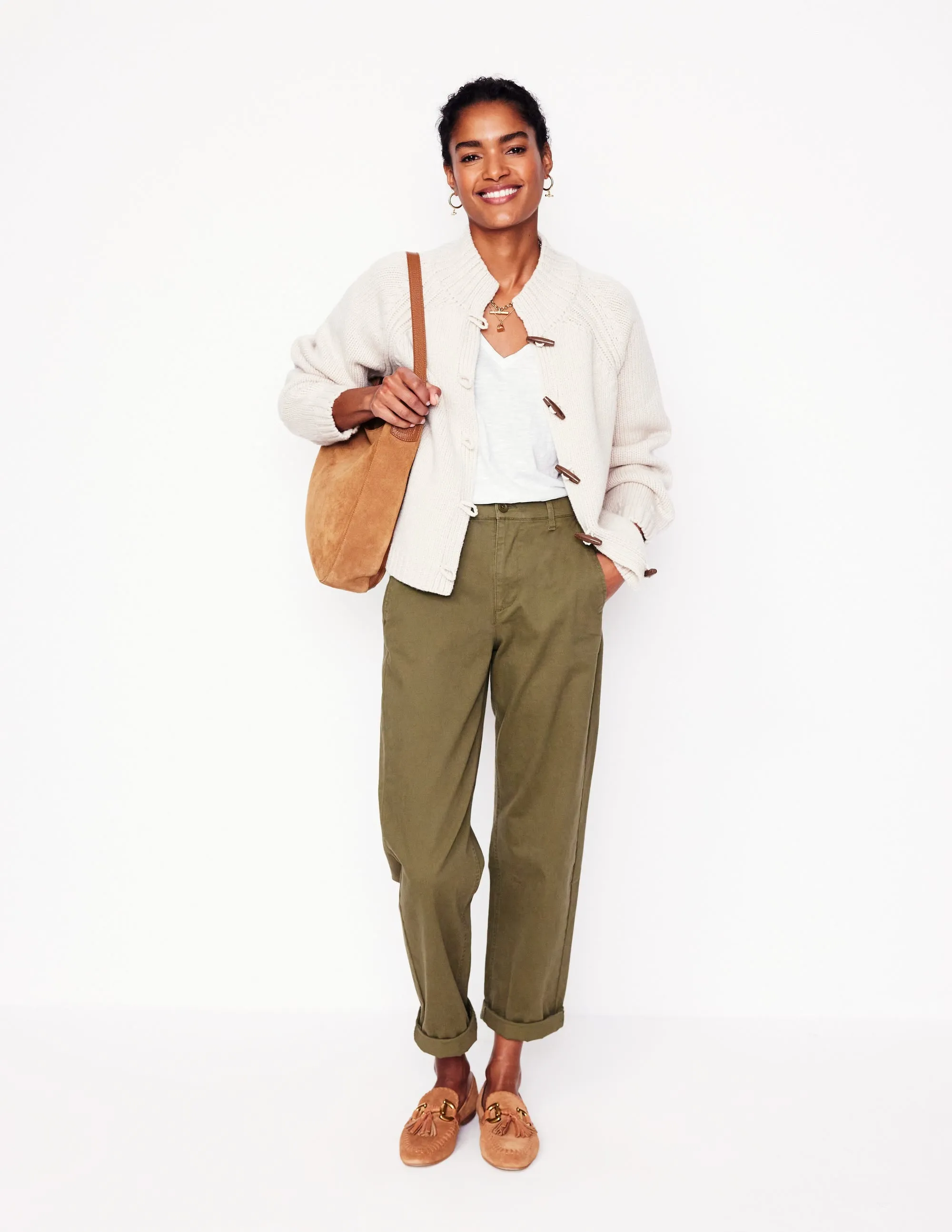 Contrast Topstitching Detail Comfortable Fabric Regular V-Neck Slub Vest-White