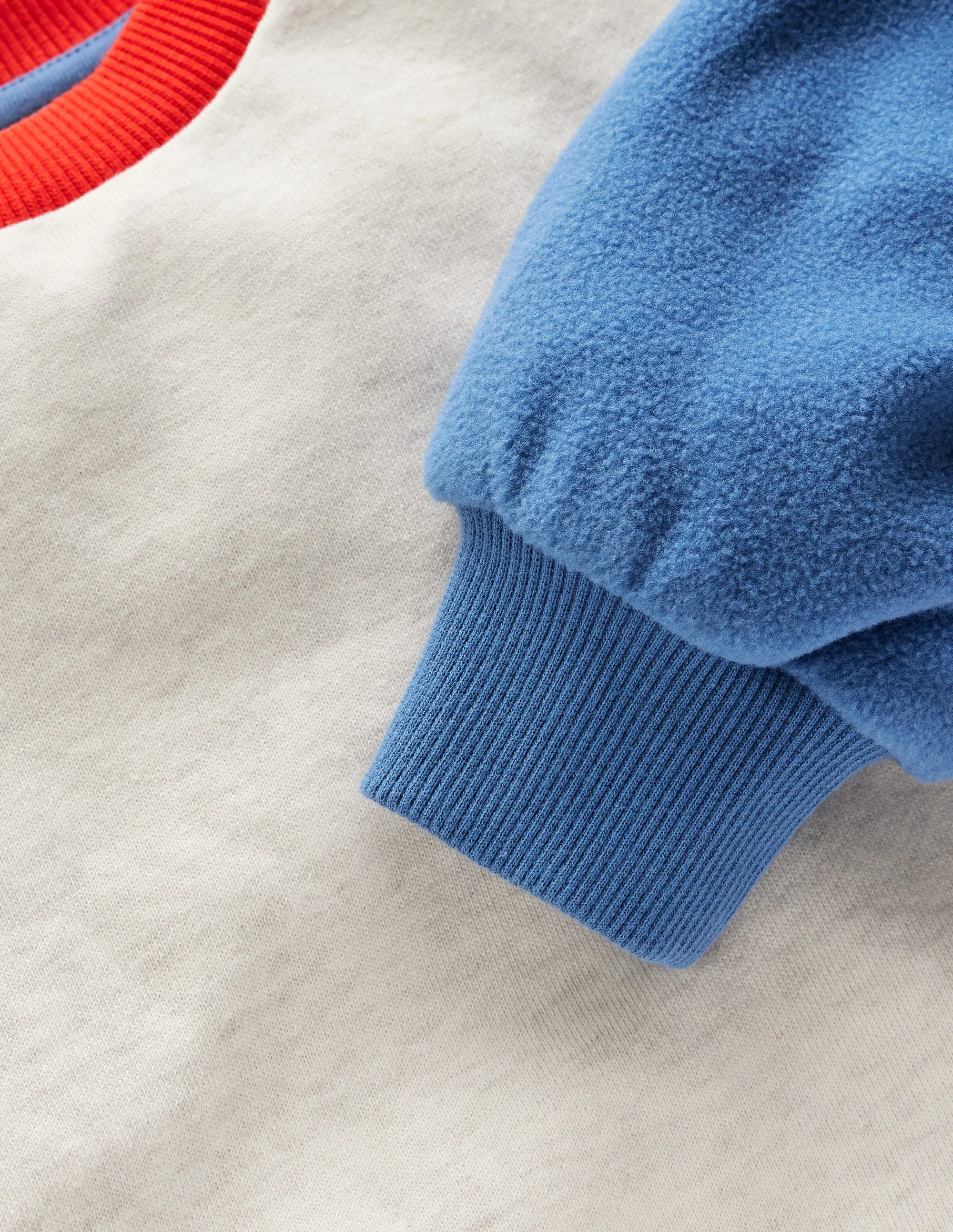 Colourblock Sweatshirt-Oatmeal Marl Colourblock Vintage Hoodie