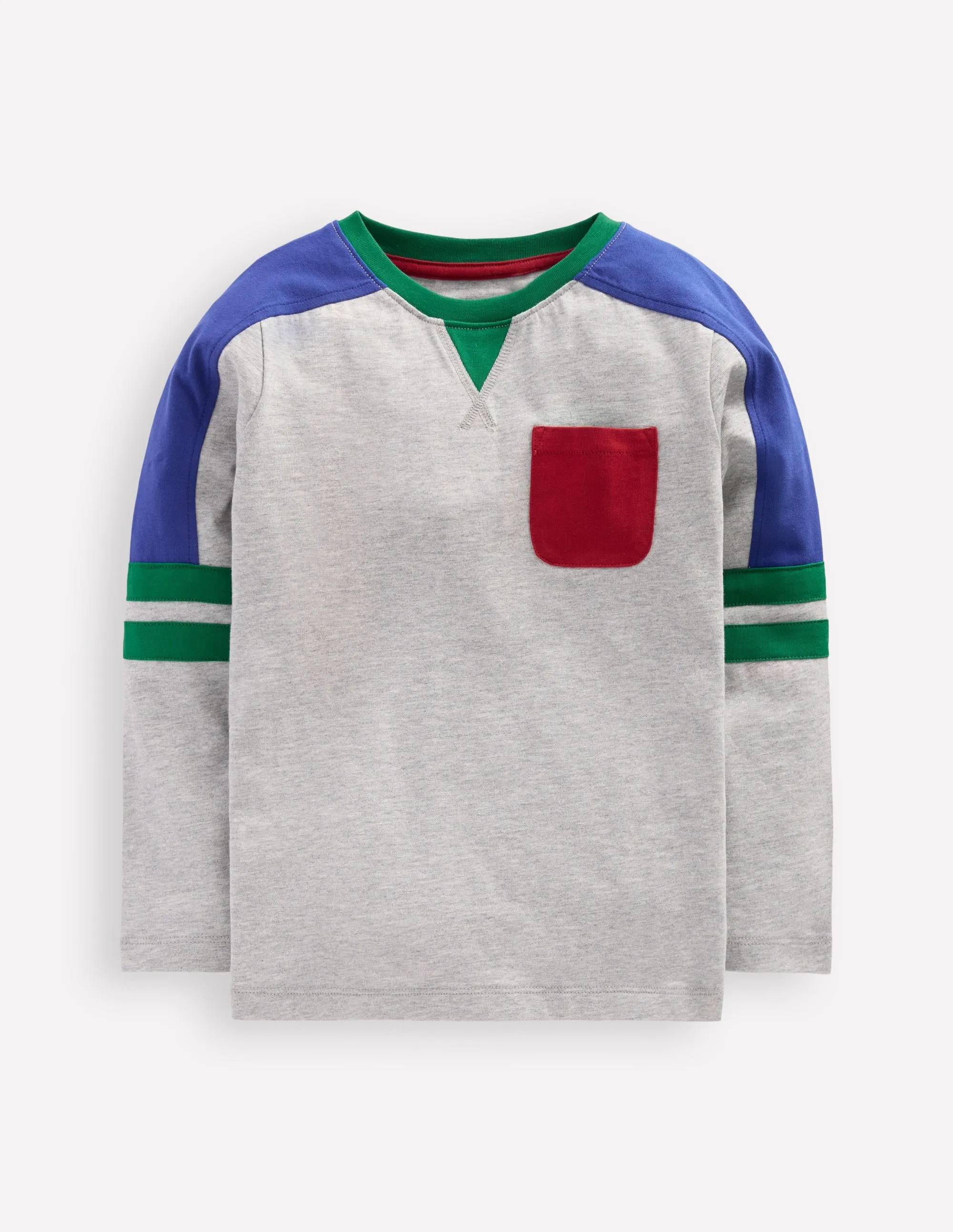 MultiPurposeUtility Colour Block T-shirt-GREY MARL COLOURBLOCK