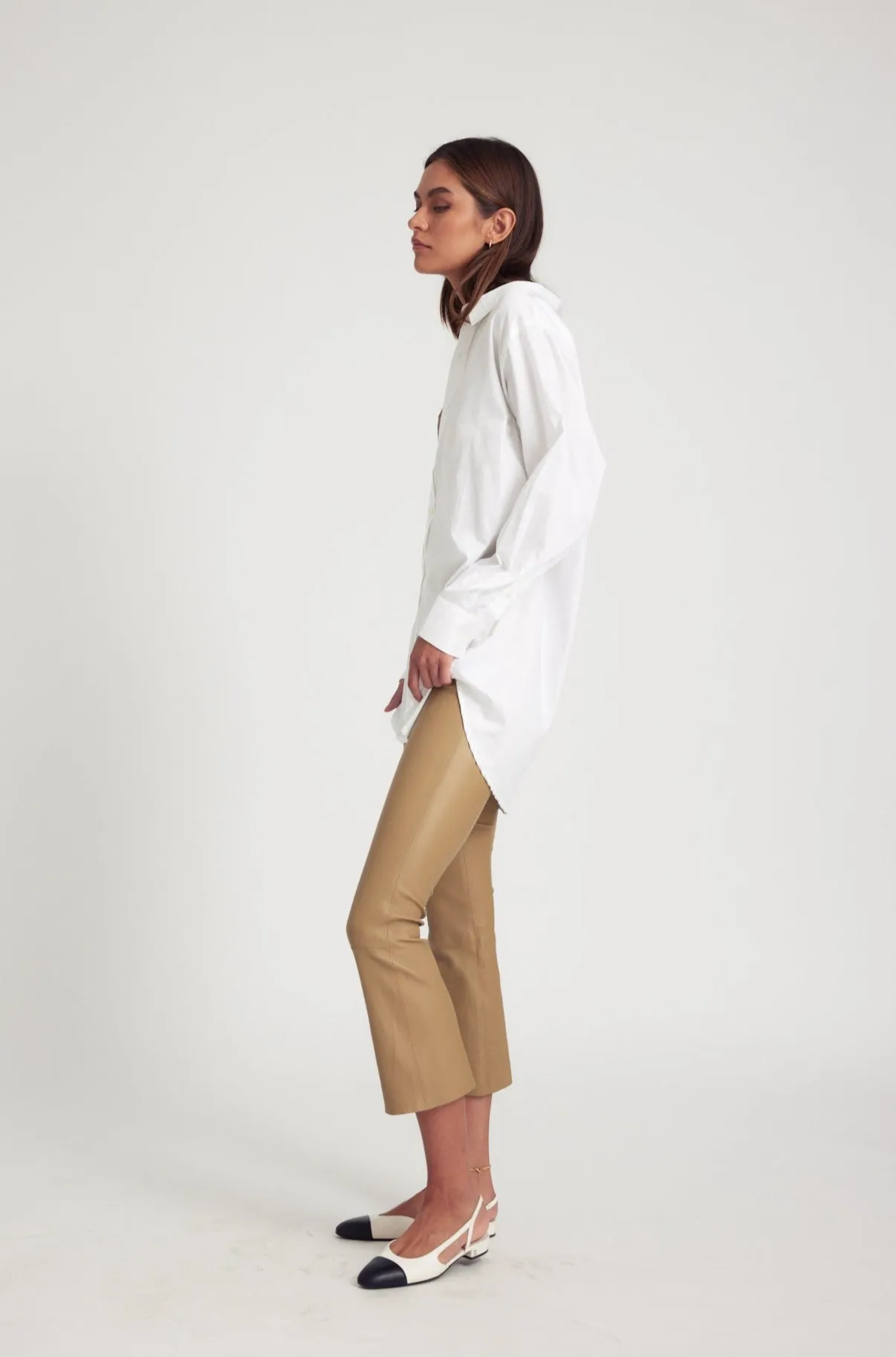 White Poplin Shirt Midweight Texture Reinforced Stress Points