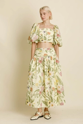 Outdoor Gathering Relaxed Feel EMMI BOTANICAL GARDEN MAXI SKIRT