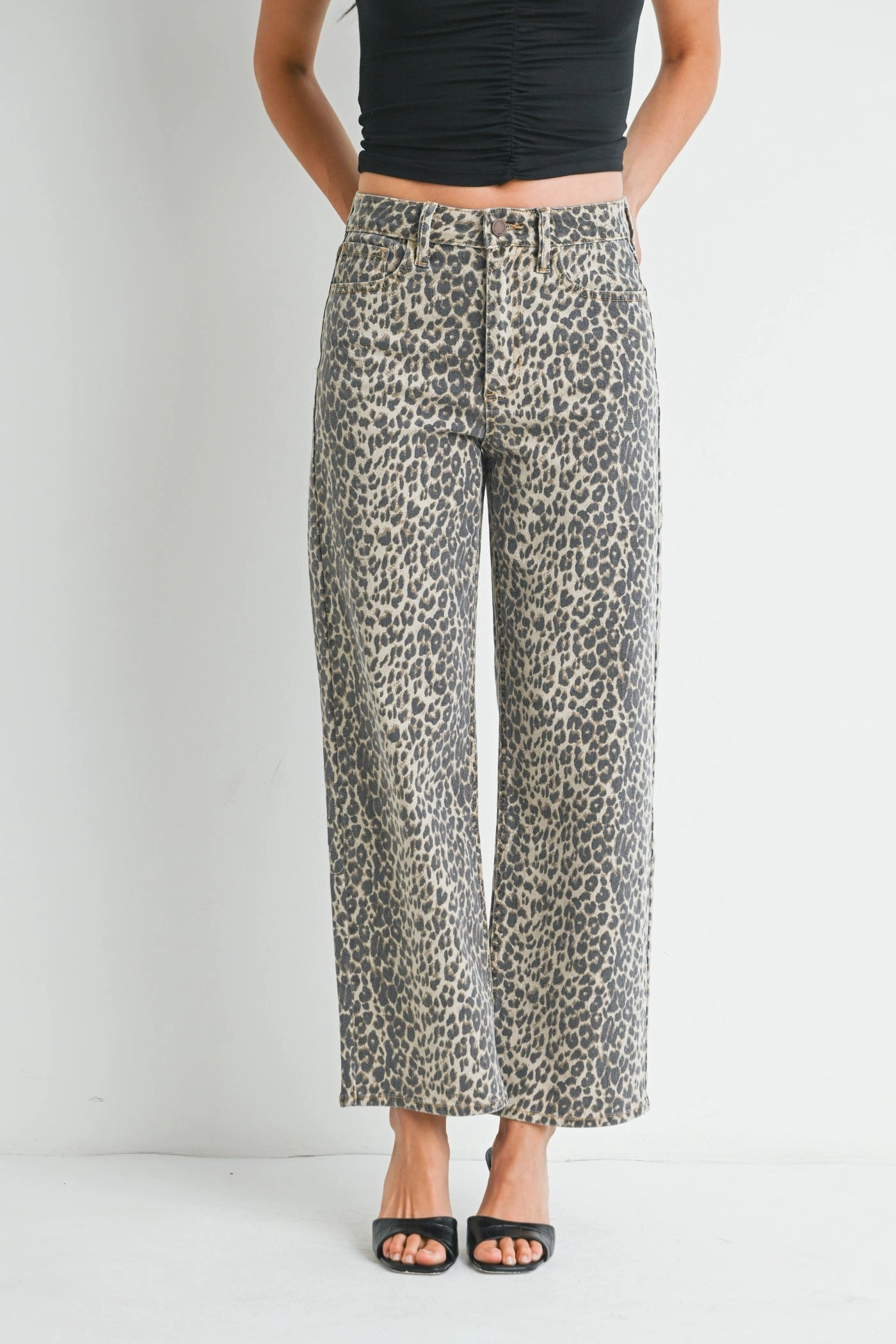 BELLA LEOPARD PRINT JEANS Durable Streetwear Fan Premium