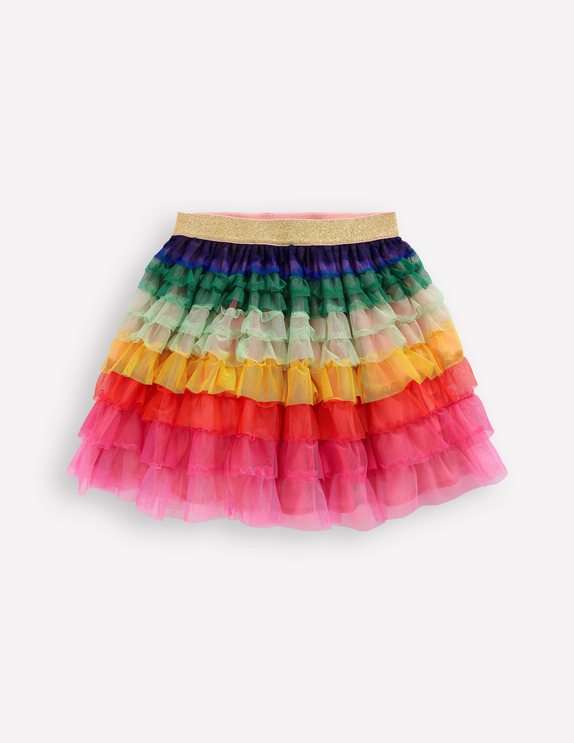 Tiered Tulle Skirt-Rainbow Texture Play Calm Mood
