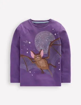 Stretch Fit Top Glow Superstitch T-shirt-Mystic Purple Bat