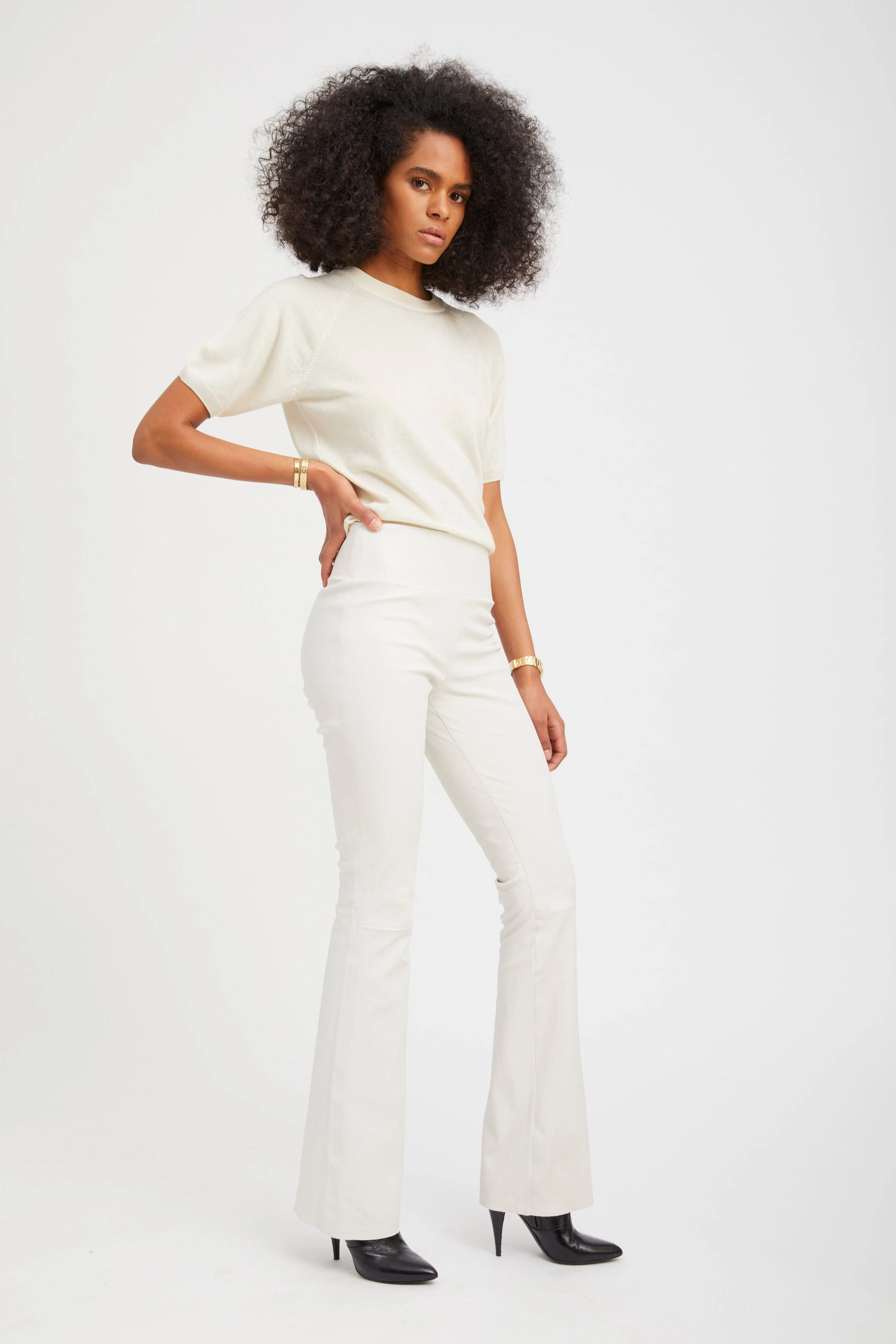 Stretch Recovery Fabric Shell Leather Micro Flare