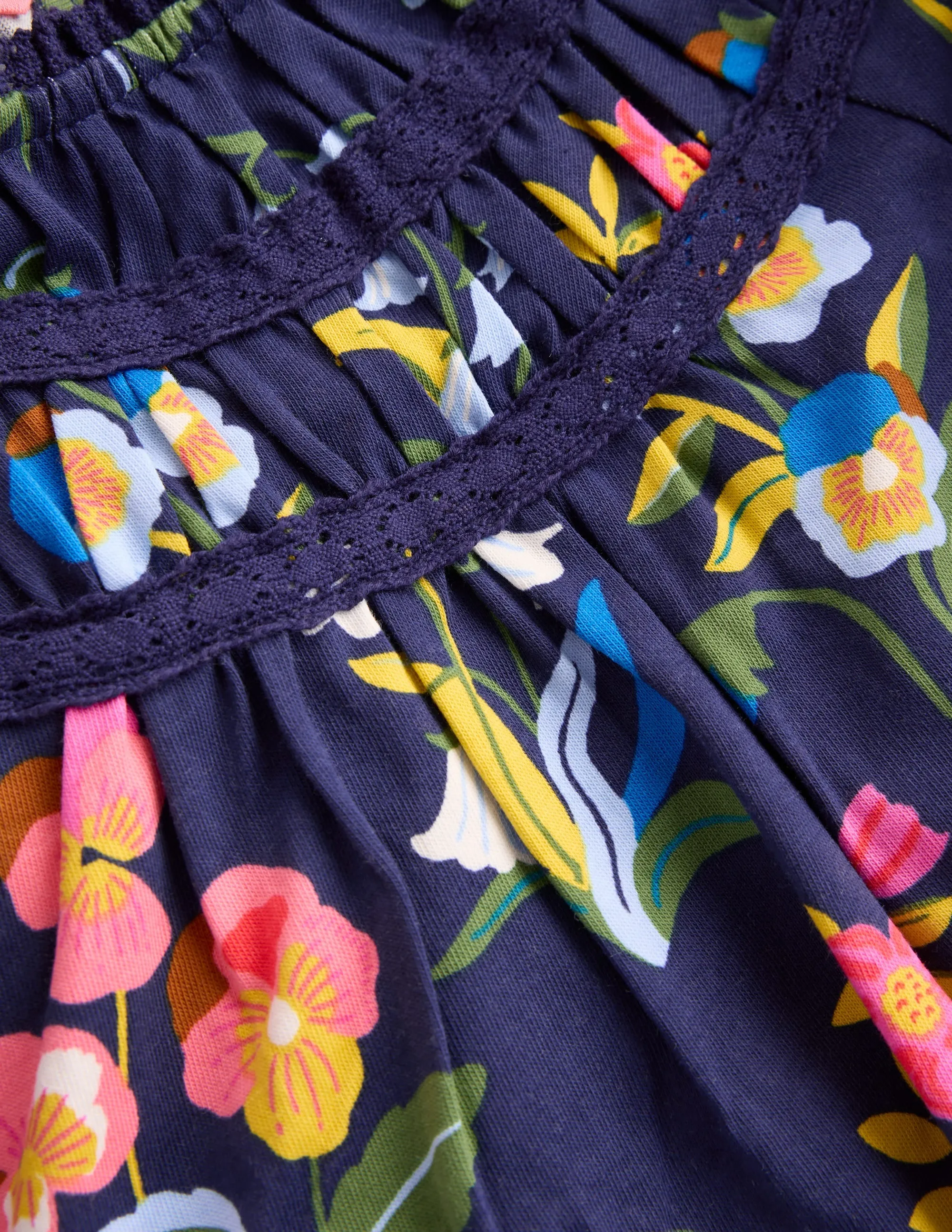 Timeless office dress Urban Chic Pretty Lace Trim Jersey Dress-College Navy Pansy Bed