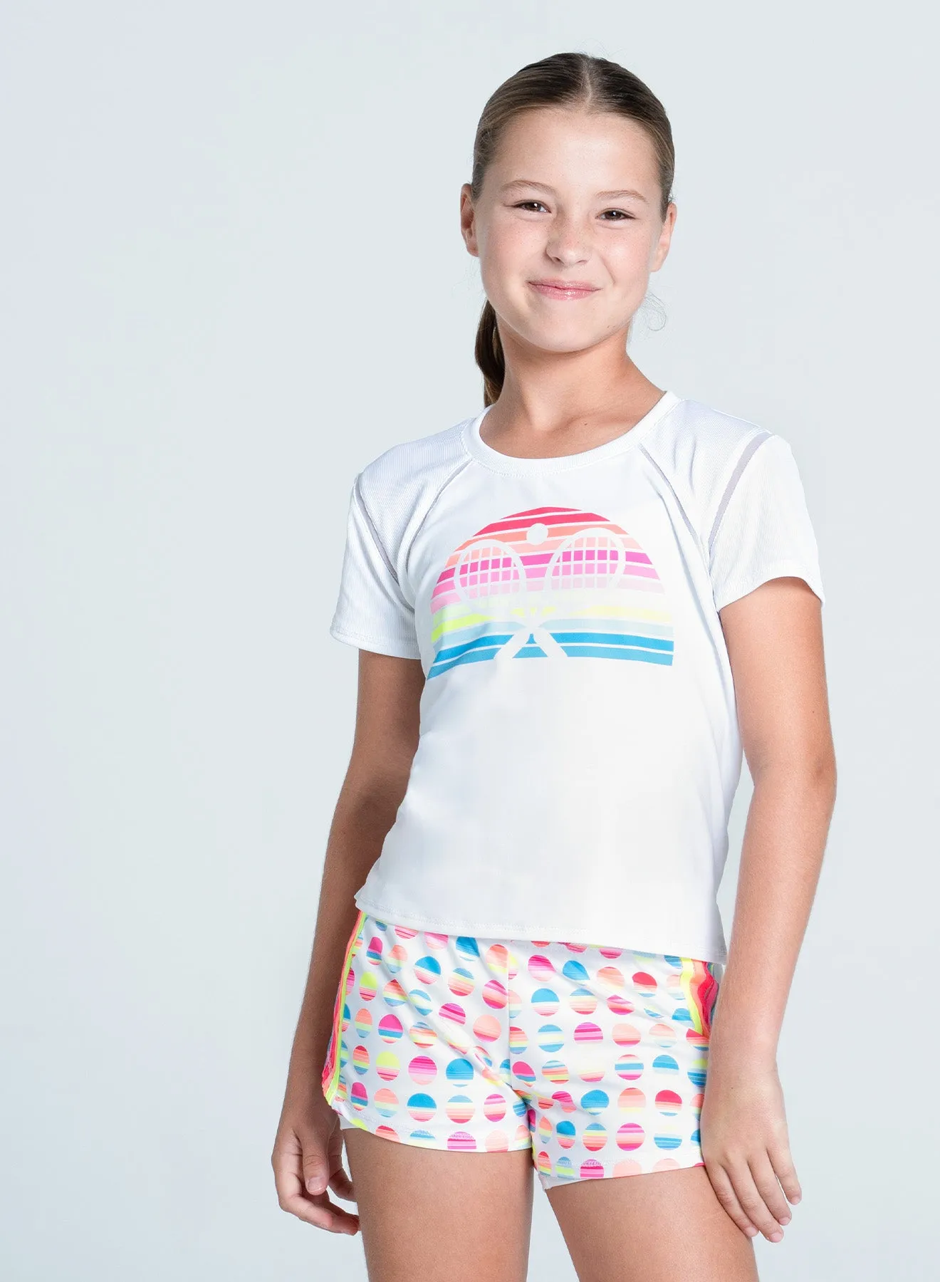 NonChafing Fabric Stretch Technology Retro Sunset Short Sleeve