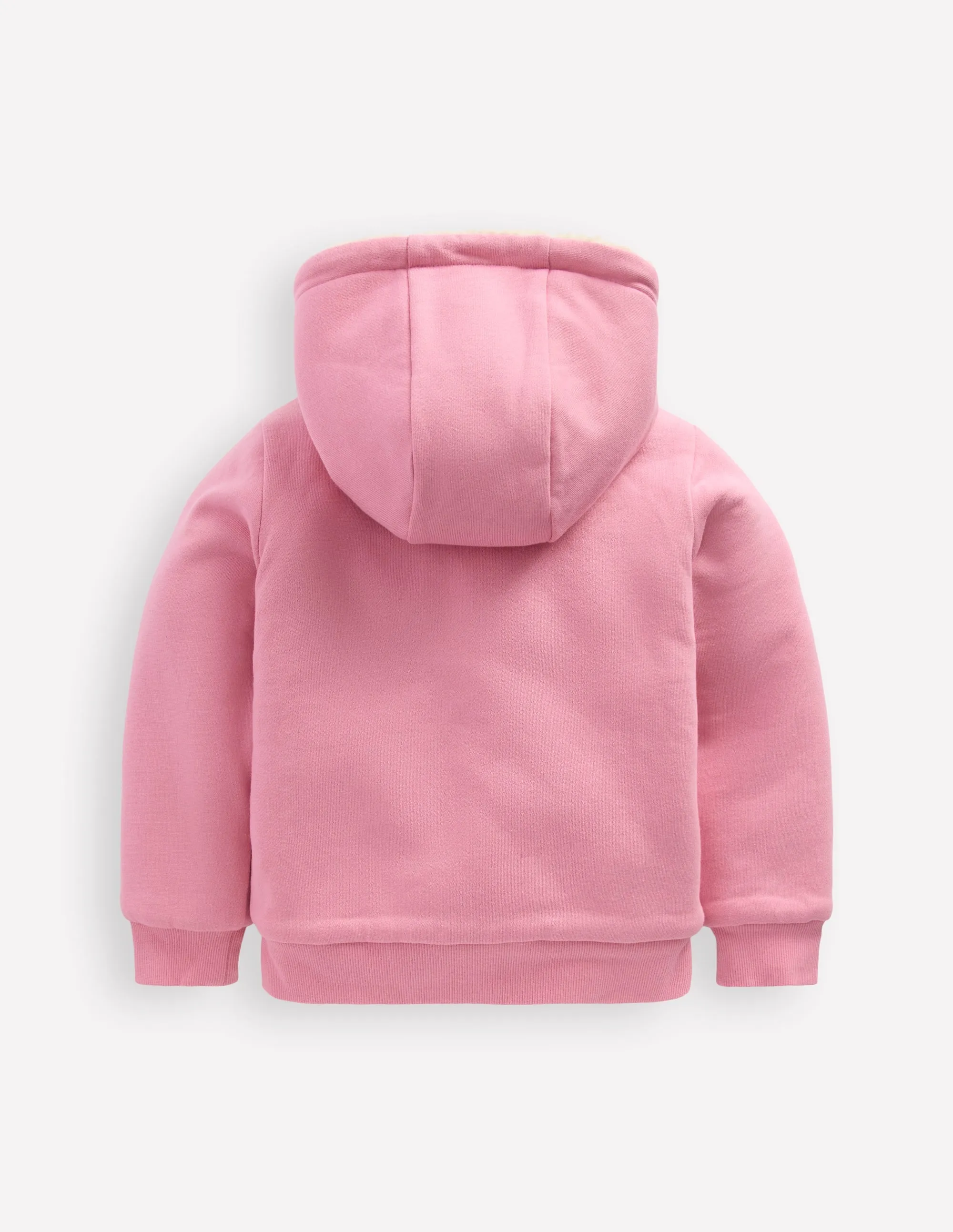 Chic Style Short Sleeve Reversible Borg Hoodie-Vintage Mauve/Kingfisher Blue