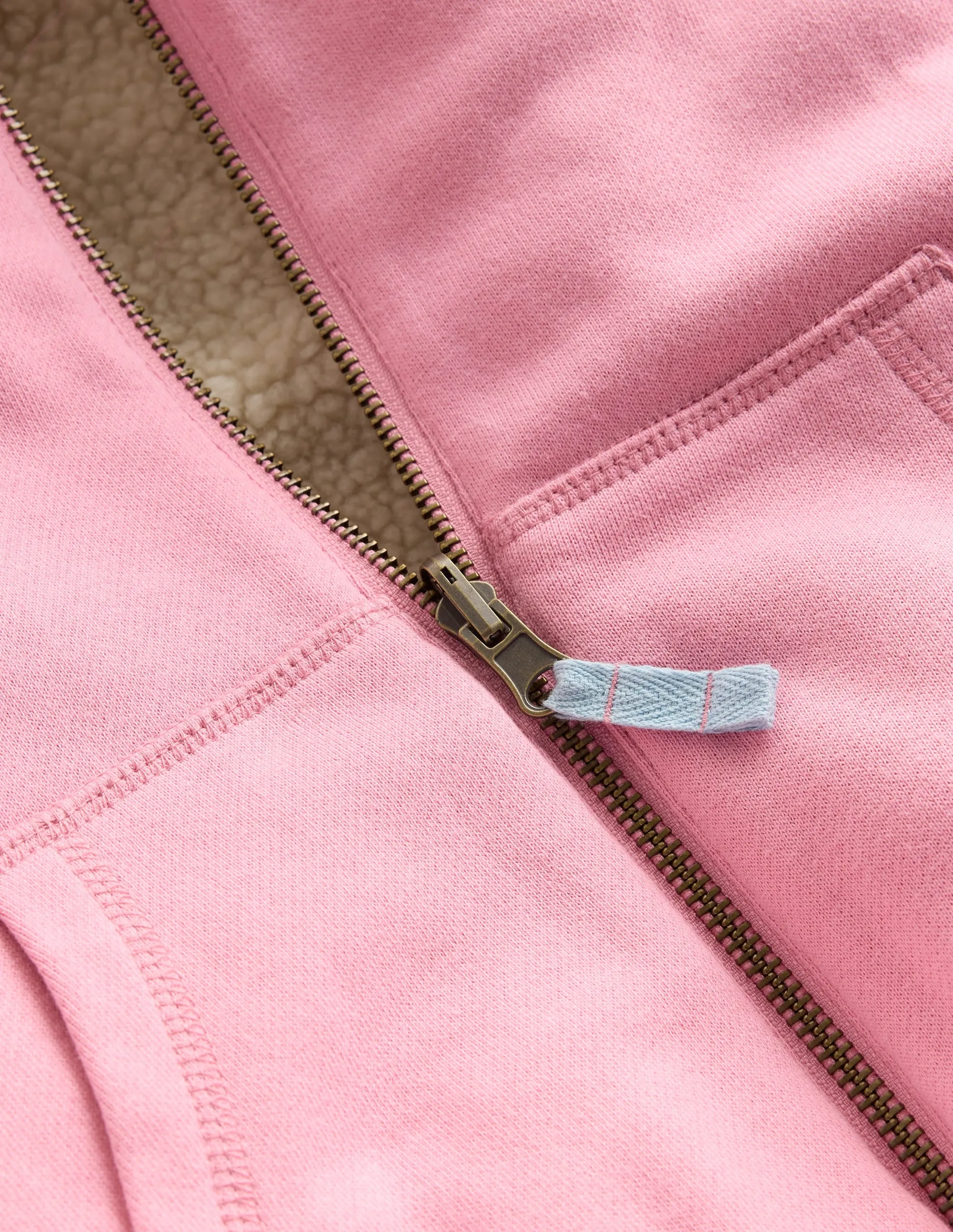 Chill Vibe Reversible Borg Hoodie-Vintage Mauve/Kingfisher Blue