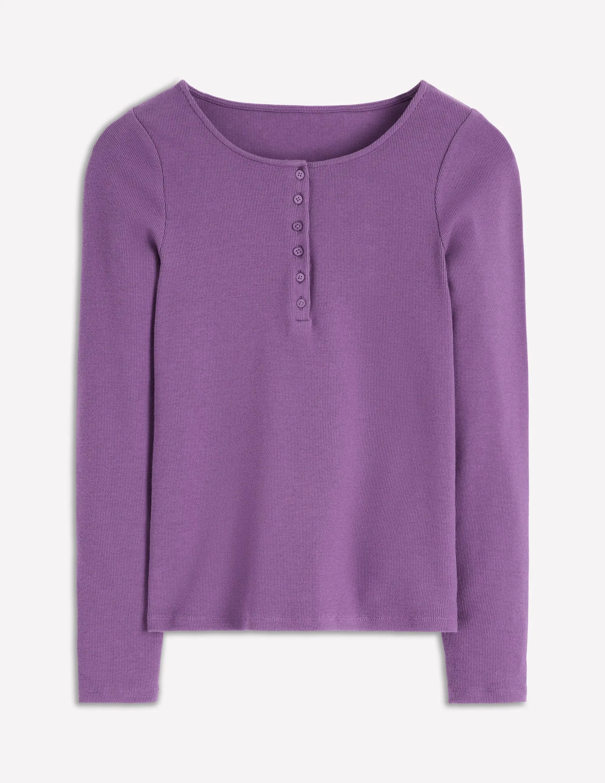 Rib Henley-Mystical Purple NonIrritatingEdges