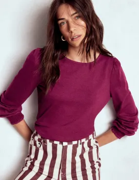 Smocked Cuff Supersoft Top-Deep Wisteria MinimalistDesign