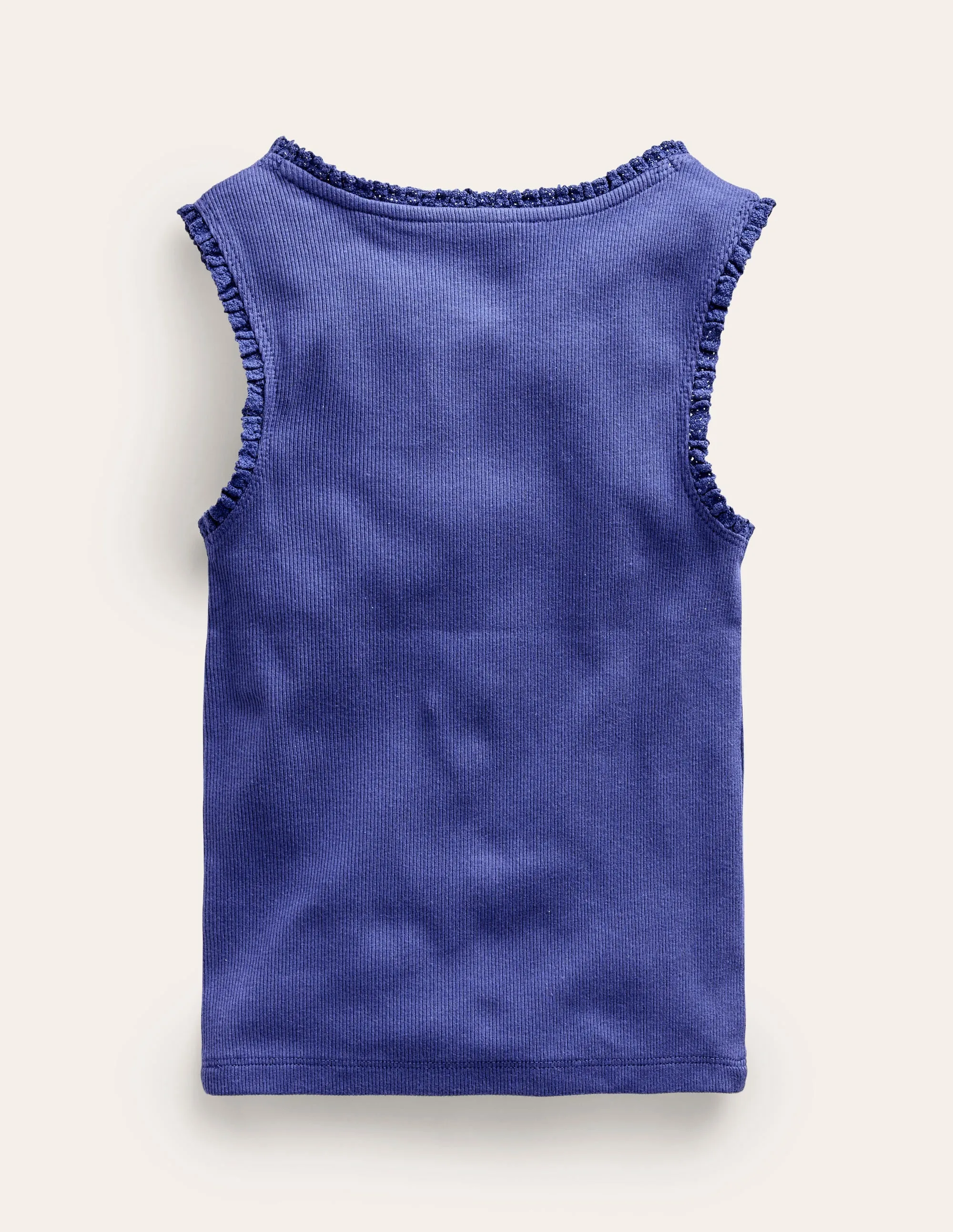 Ribbed Lace Trim Vest-Starboard Travel Ready