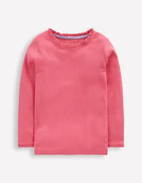 Ribbed Long Sleeve T-shirt-Rose Pink Outdoor Gear Holiday Style Trend