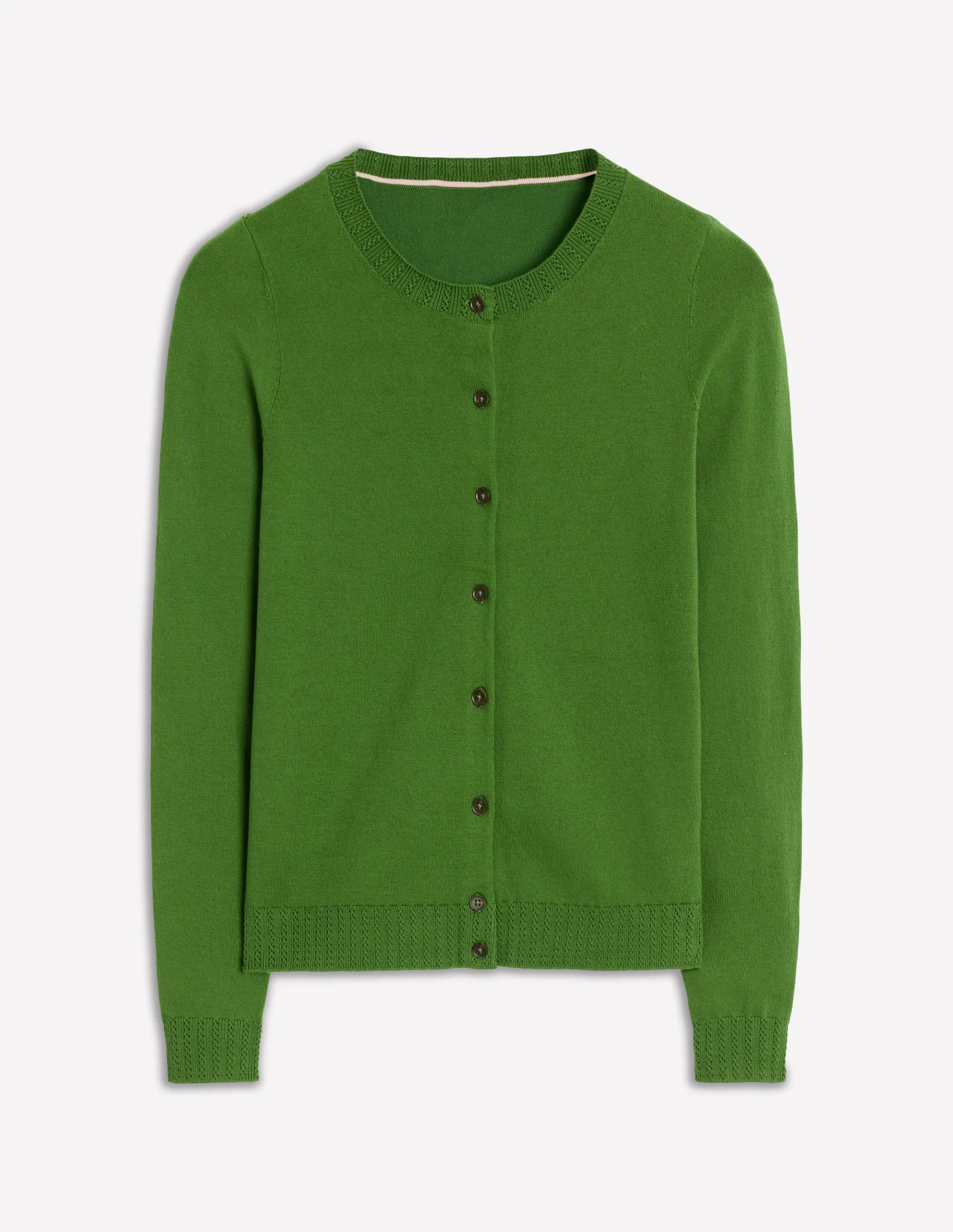 Emilia Cotton Crew Cardigan-Promenade Green OdorResistant Finish