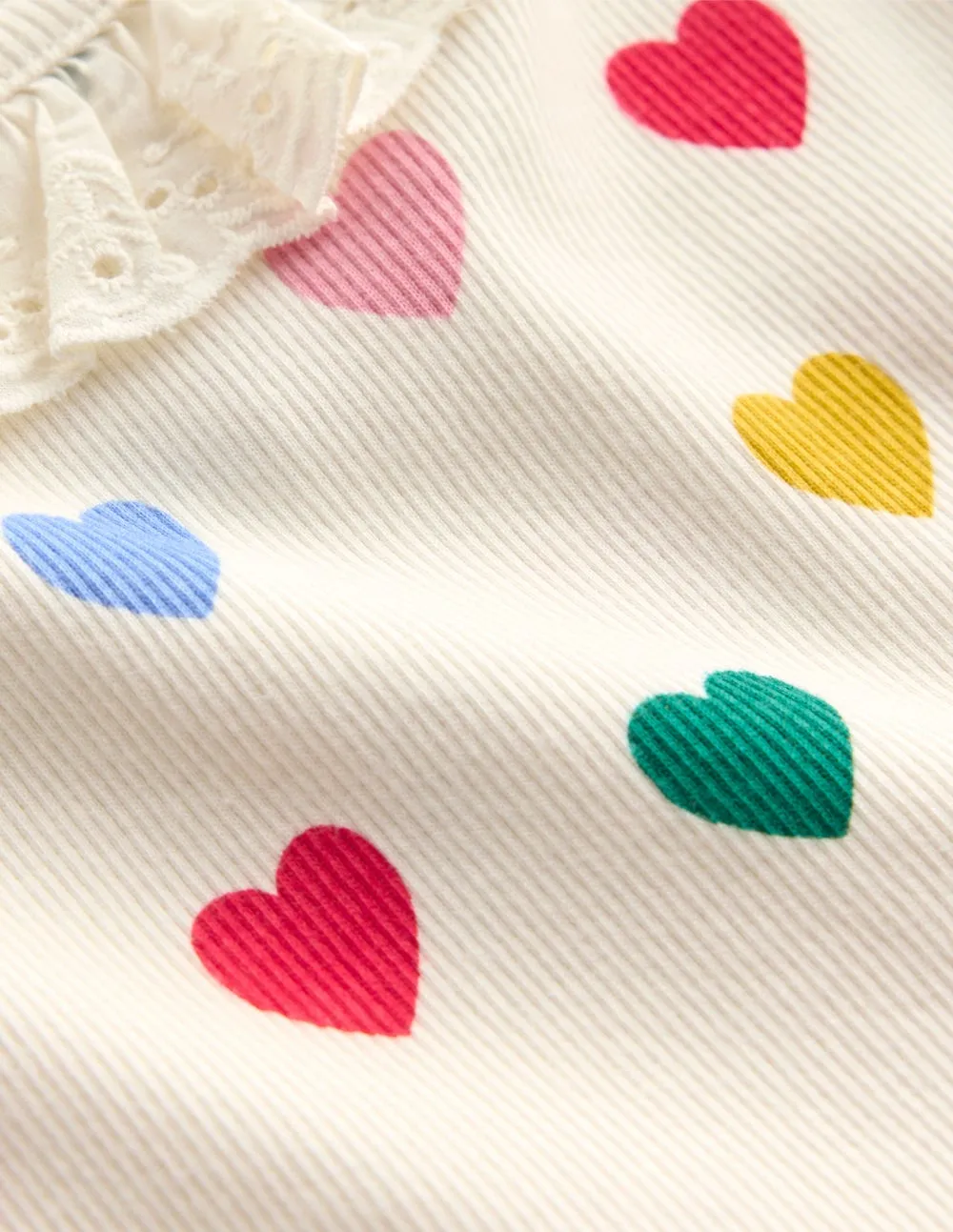 Comfortable Casual AdvancedMoistureManagement Ribbed Tunic Set-Soft Ivory Small Hearts