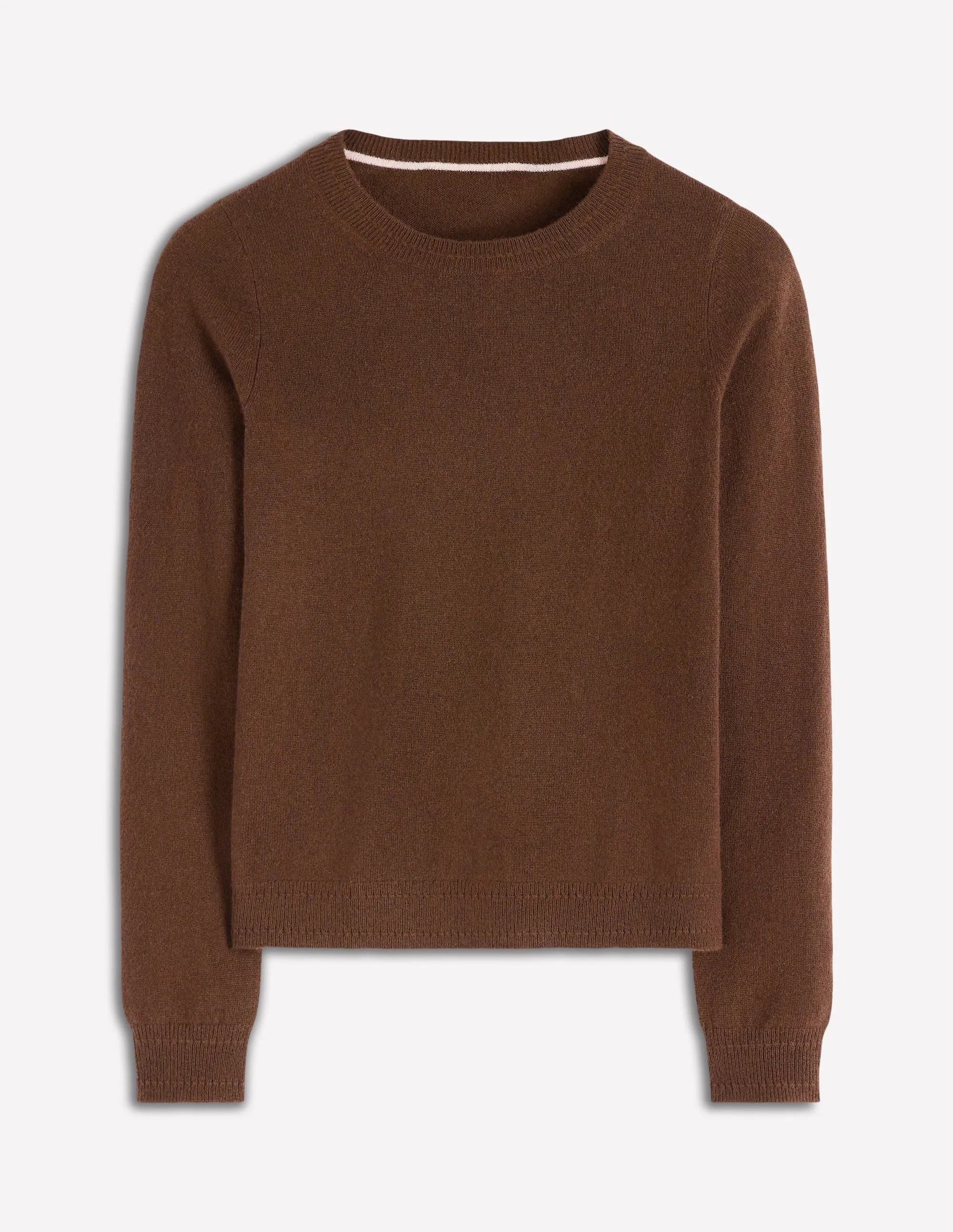 Eva Cashmere Crew Neck Jumper-Mocha HighElasticity Yarn