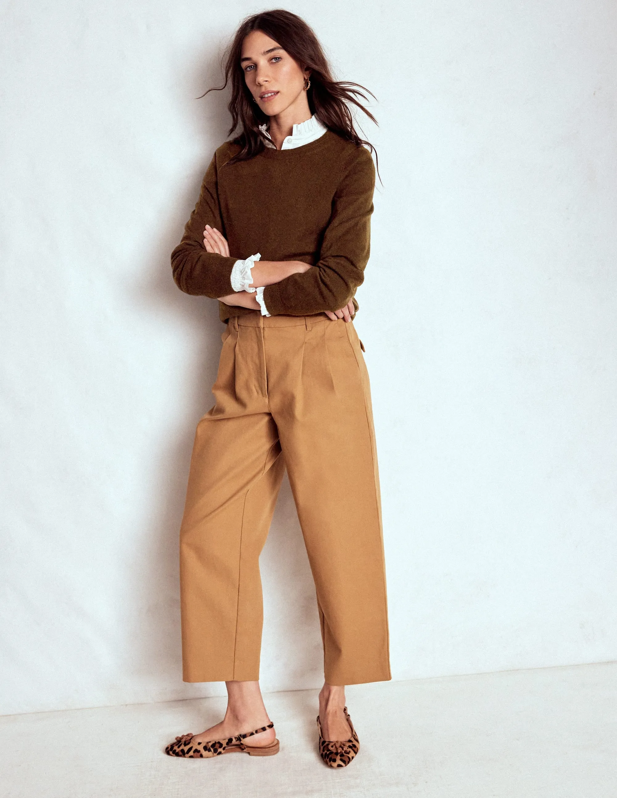 Eva Cashmere Crew Neck Jumper-Mocha Cold Season